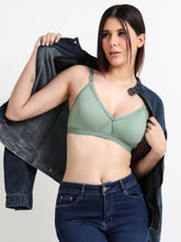 Machau Lingerie Women's Everyday Non Padded Cross Belt Wirefree with Adjustable Straps V-Neck Full Coverage X- Fit-Cross-Lace Bra Cotton-Rich Fabric