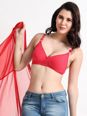 Machau Lingerie Women's Non Padded and Non Wired Full Coverage Cotton-Rich Fabric in Everyday T-Shirt Bra