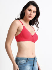 Machau Lingerie Women's Non Padded and Non Wired Full Coverage Cotton-Rich Fabric in Everyday T-Shirt Bra