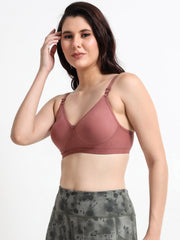 Machau Lingerie Women's Everyday T-Shirt Bra with Moulded C-Cups,Full Coverage Non Padded and Non Wired,Cotton-Rich