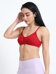 Machau Lingerie Women's with Molded Cups,Full Coverage Non Padded and Non Wired,Cotton-Rich Fabric Everyday T-Shirt Bra