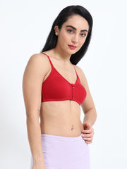 Machau Lingerie Women's with Molded Cups,Full Coverage Non Padded and Non Wired,Cotton-Rich Fabric Everyday T-Shirt Bra