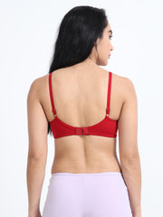 Machau Lingerie Women's with Molded Cups,Full Coverage Non Padded and Non Wired,Cotton-Rich Fabric Everyday T-Shirt Bra