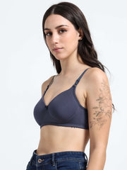Machau Lingerie Women's Everyday Padded Non Wired Full Coverage T-shirt Bra -Rich Cotton