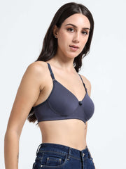 Machau Lingerie Women's Everyday Padded Non Wired Full Coverage T-shirt Bra -Rich Cotton