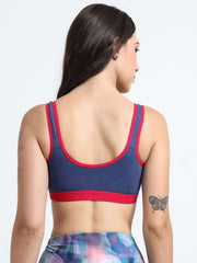 Machau Lingerie Women's Non Padded and Non Wired Full Coverage Cotton-Rich Fabric in Everyday - Sports Bra