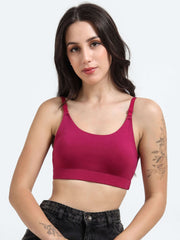 Machau Lingerie Women's Non Padded and Non Wired Full Coverage Cotton-Rich Fabric in Everyday Sports Bra -NYKA