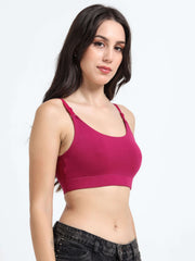 Machau Lingerie Women's Non Padded and Non Wired Full Coverage Cotton-Rich Fabric in Everyday Sports Bra -NYKA