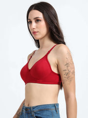 Machau Lingerie Non-Padded Wirefree Full Coverage Cotton Rich T-shirt Bra