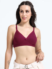 Machau Lingerie Non-Padded Wirefree Full Coverage Cotton Rich T-shirt Bra-PIHU
