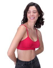 Machau Lingerie Women's Everyday Non-Padded Wirefree Super Combed Cotton Elastane Stretch Full Coverage With Adjustable Straps Beginners T-shirt Bra