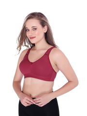 Machau Lingerie Women's Non Padded Wired free Side Support Shaper Full Coverage Everyday Cotton-Rich Fabric T-Shirt Bra