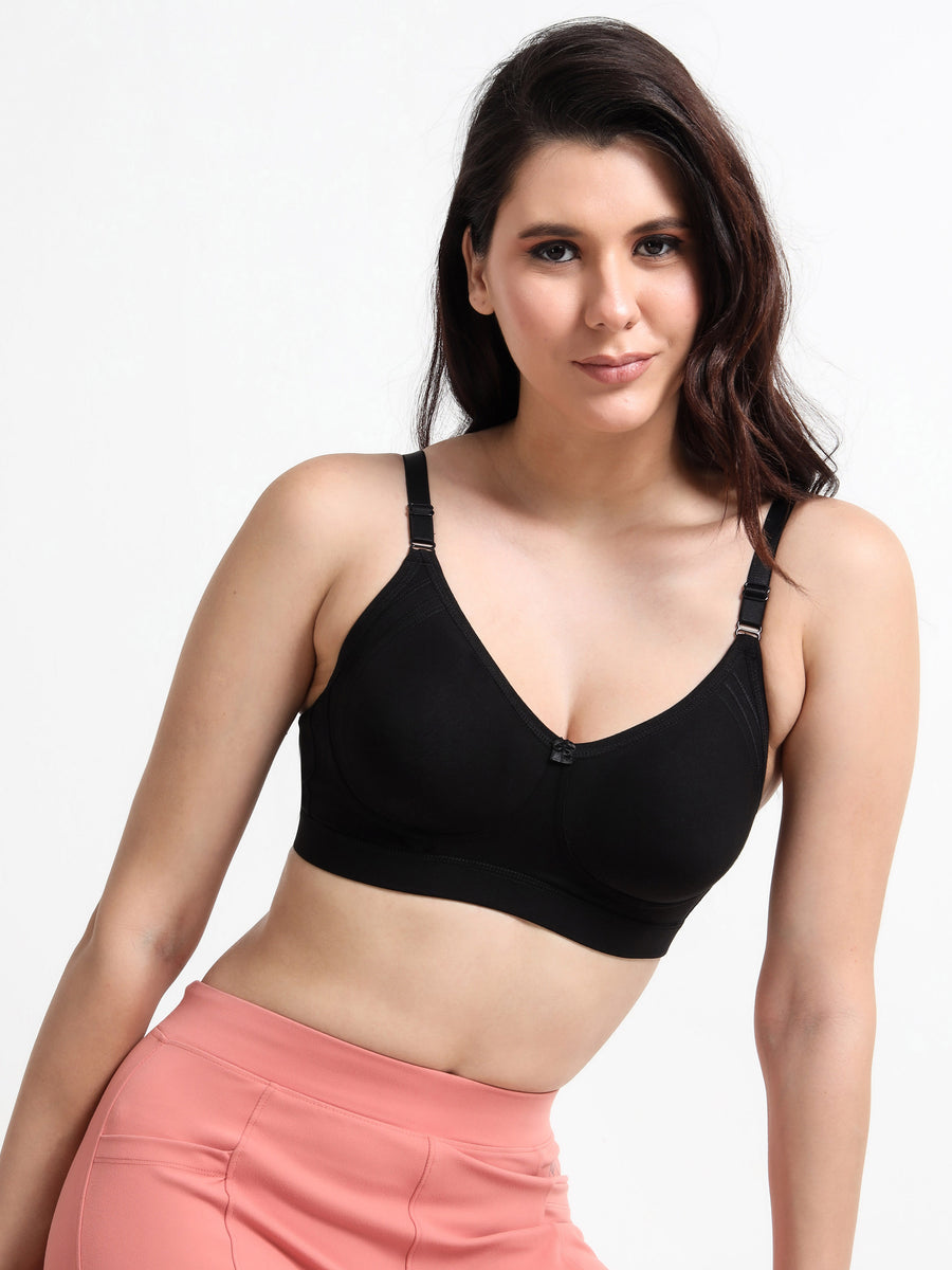 LIBRA: Non-Padded Wire-Free Full Coverage Cotton Lycra Minimizer T-Shirt Bra