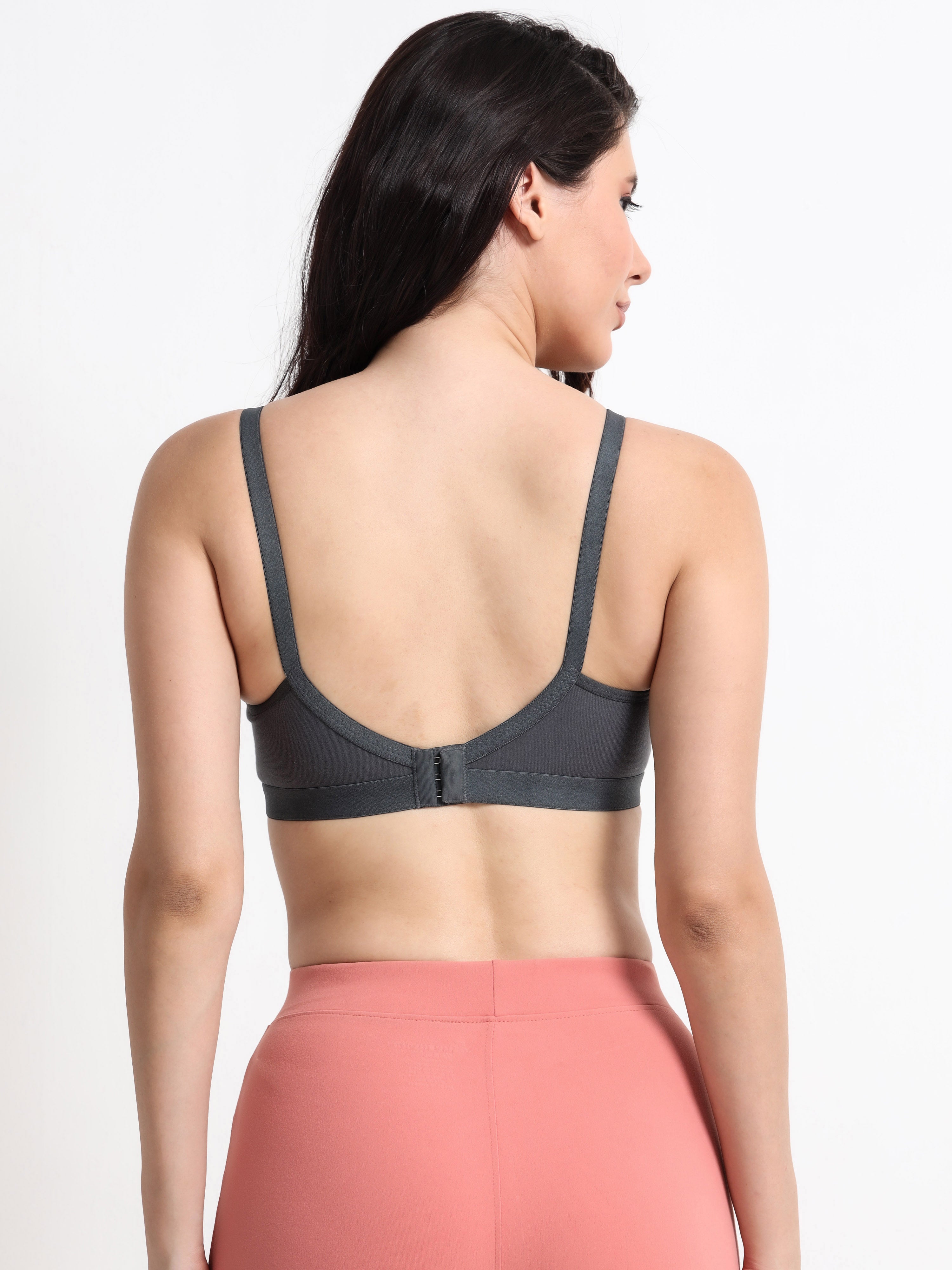 Machau Lingerie Women's Everyday Non Padded Cross Belt Wirefree with Adjustable Straps V-Neck Full Coverage X- Fit-Cross-Lace Bra Cotton-Rich Fabric