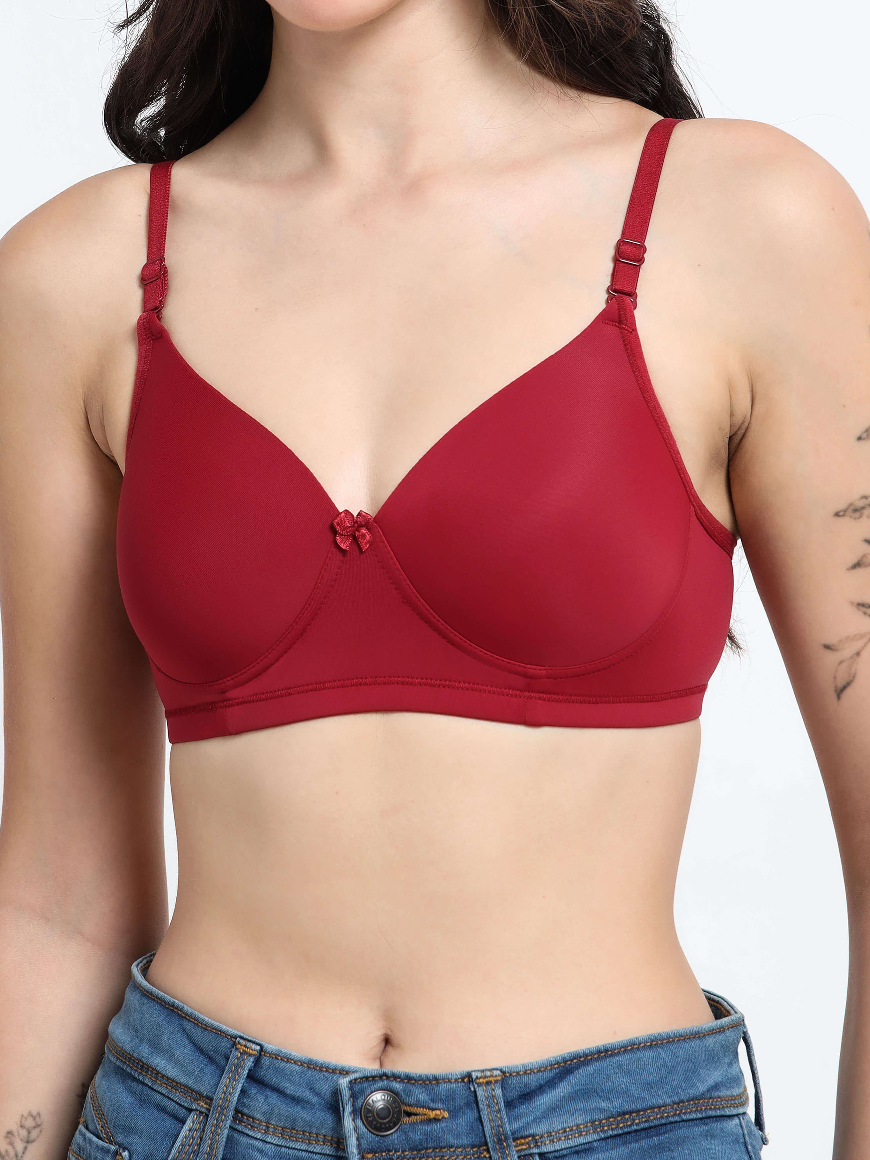Machau Lingerie Women's Everyday Padded Non Wired Full Coverage T-shirt Bra -Rich Cotton Devine Pad