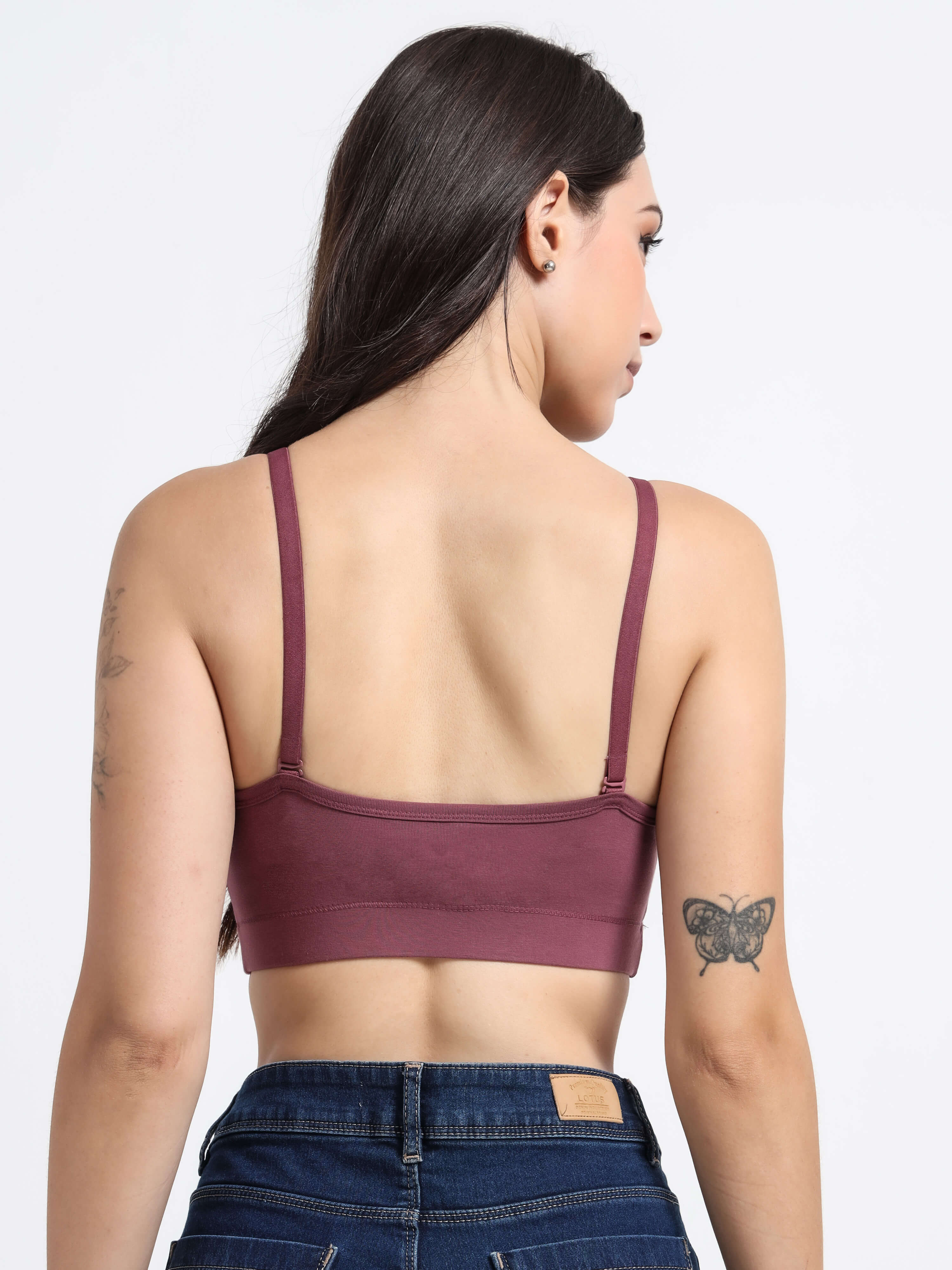 Machau Lingerie Women's Non Padded and Non Wired Full Coverage Cotton-Rich Fabric in Everyday Sports Bra -NYKA