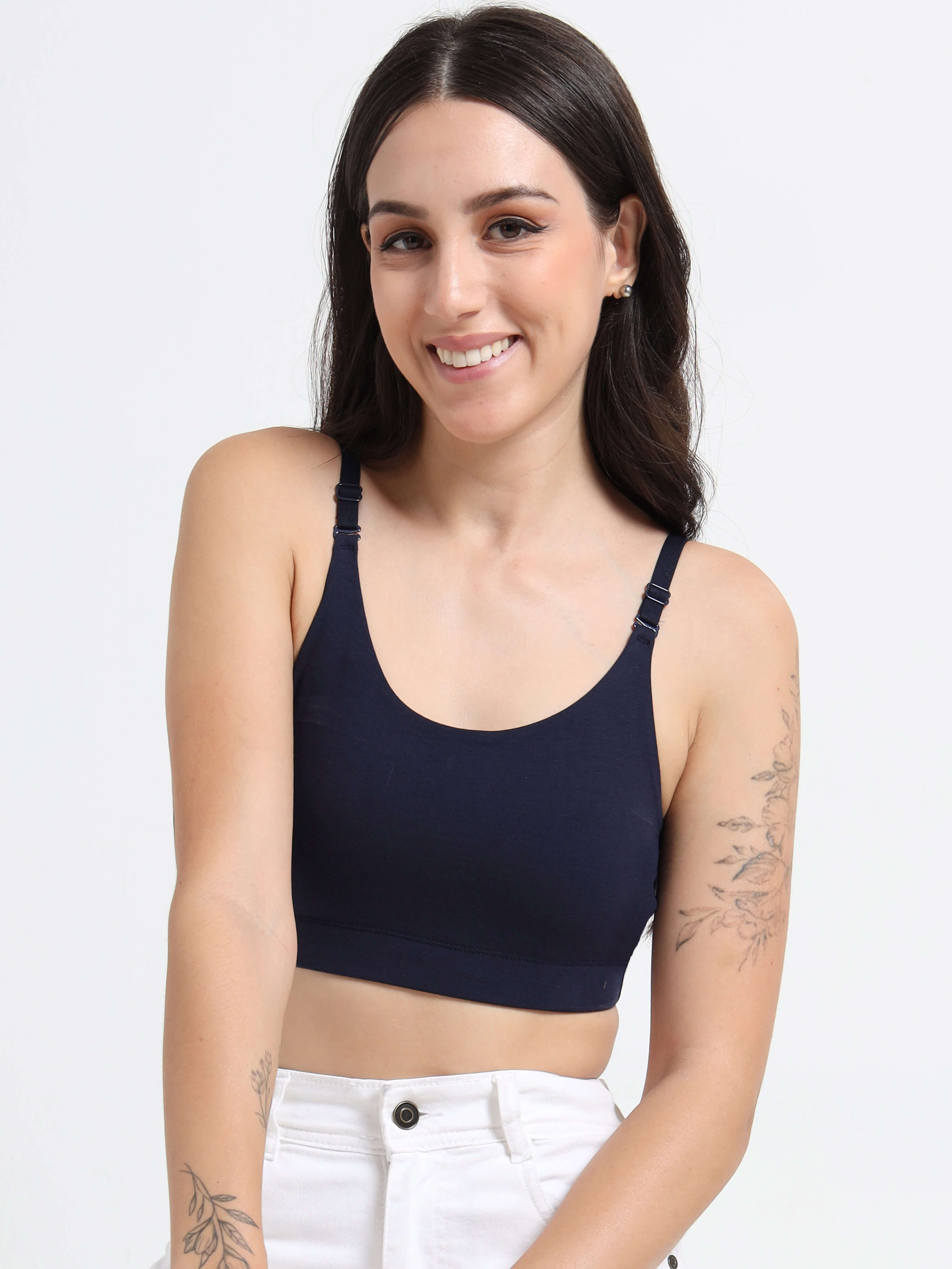 Machau Lingerie Women's Non Padded and Non Wired Full Coverage Cotton-Rich Fabric in Everyday Sports Bra -NYKA