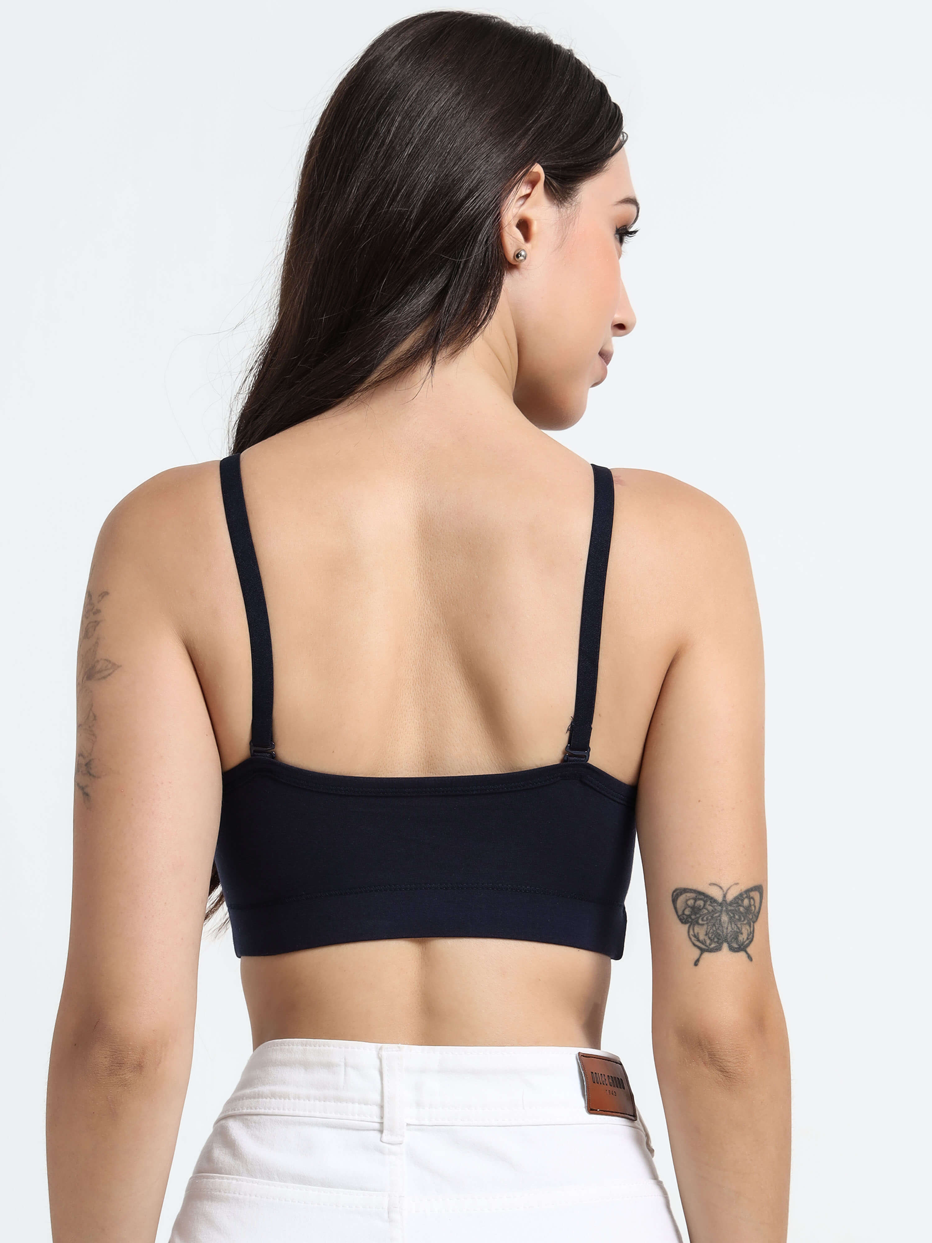 Machau Lingerie Women's Non Padded and Non Wired Full Coverage Cotton-Rich Fabric in Everyday Sports Bra -NYKA