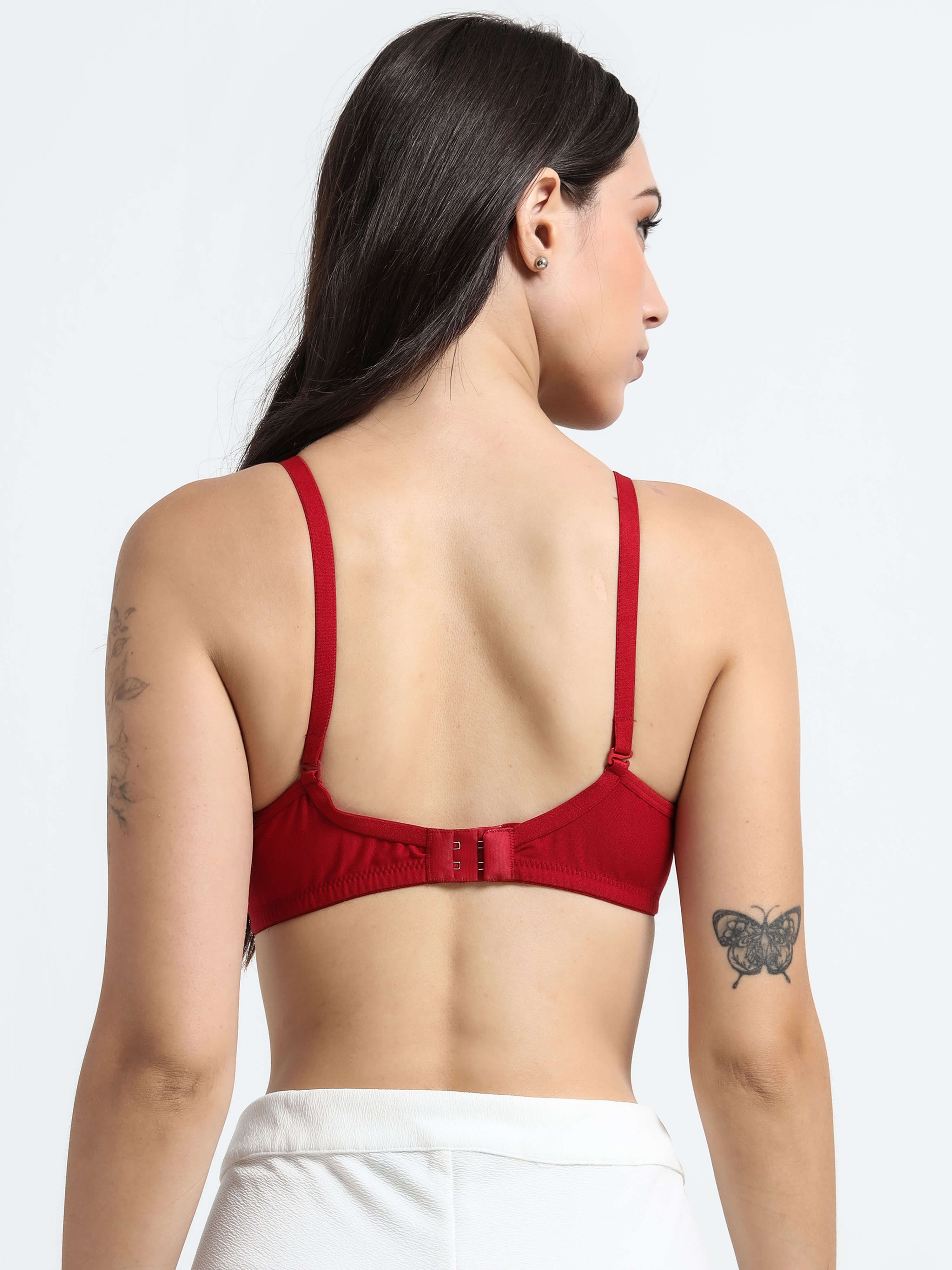 Machau Lingerie Non-Padded Wirefree Full Coverage Cotton Rich T-shirt Bra-PIHU