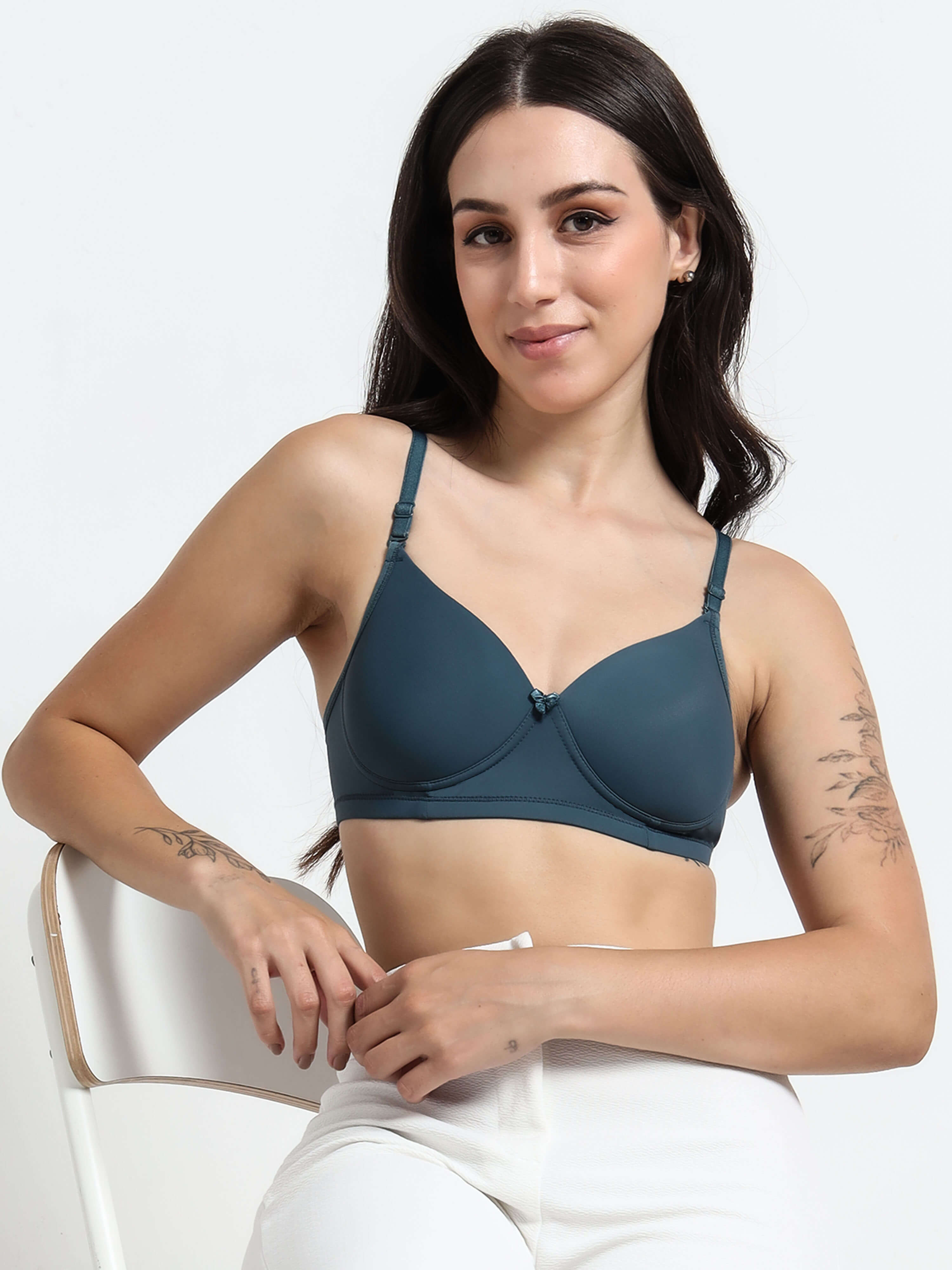 Machau Lingerie Women's Everyday Padded Non Wired Full Coverage T-shirt Bra -Rich Cotton Devine Pad