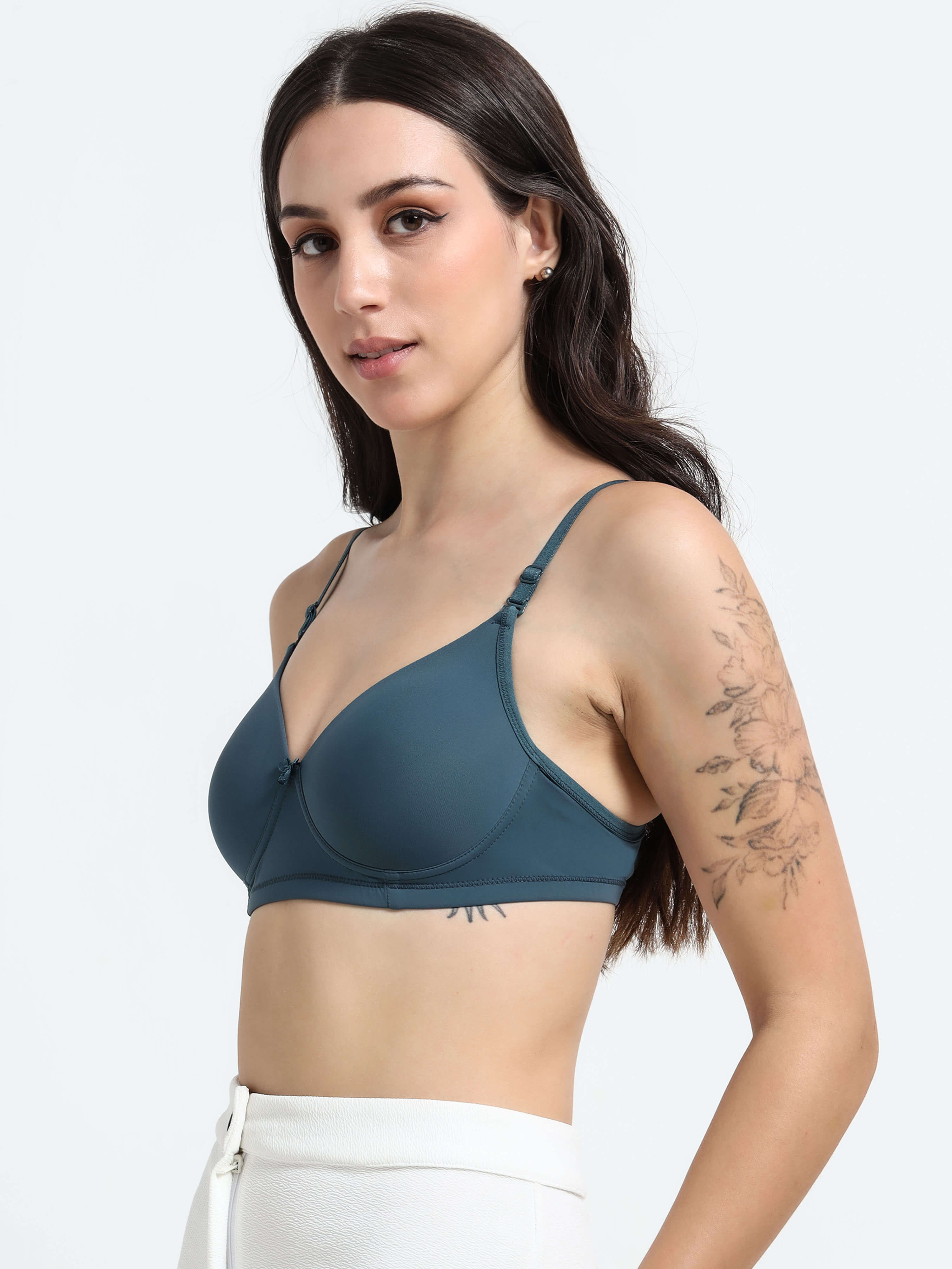 Machau Lingerie Women's Everyday Padded Non Wired Full Coverage T-shirt Bra -Rich Cotton Devine Pad