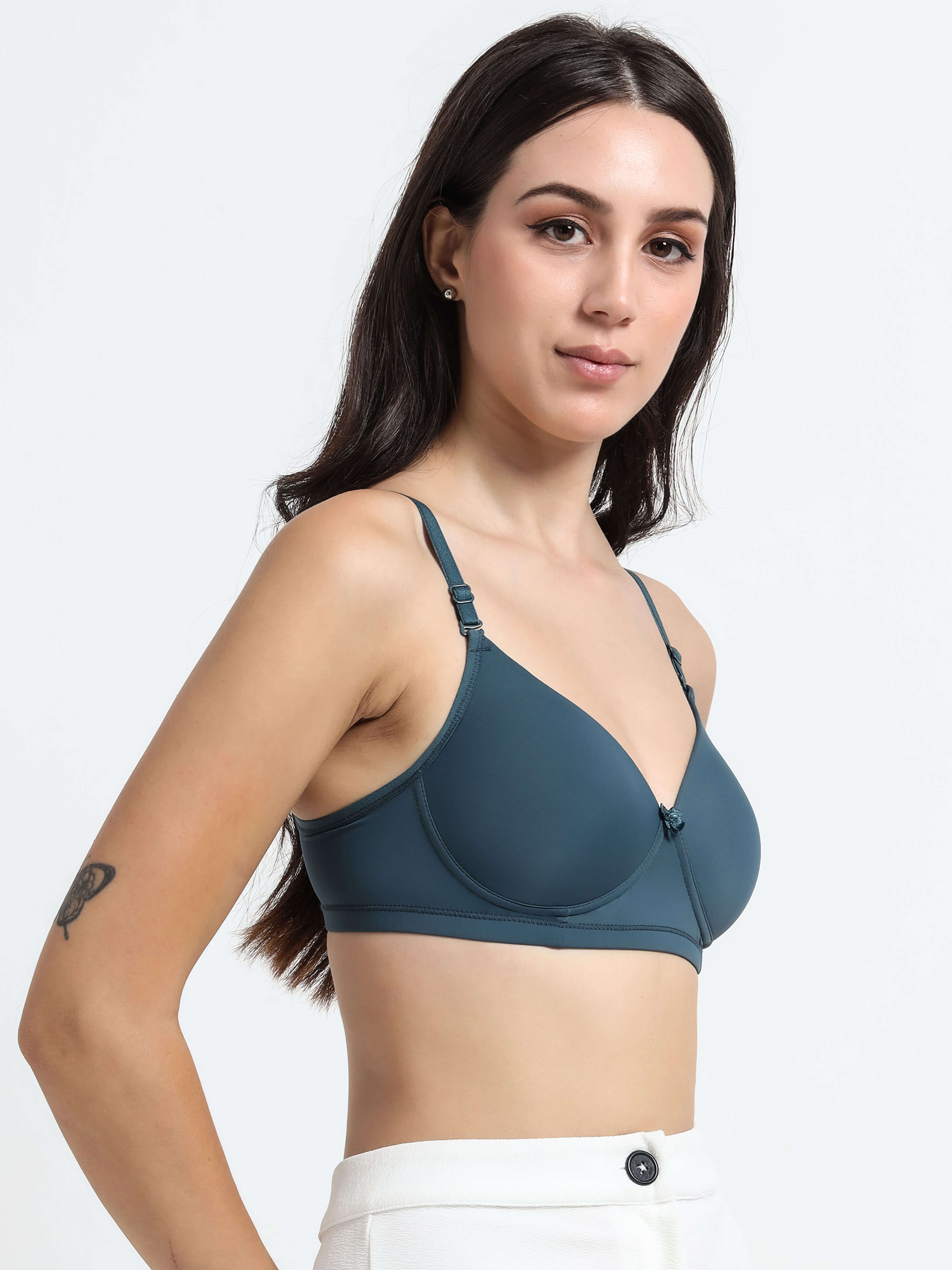 Machau Lingerie Women's Everyday Padded Non Wired Full Coverage T-shirt Bra -Rich Cotton Devine Pad