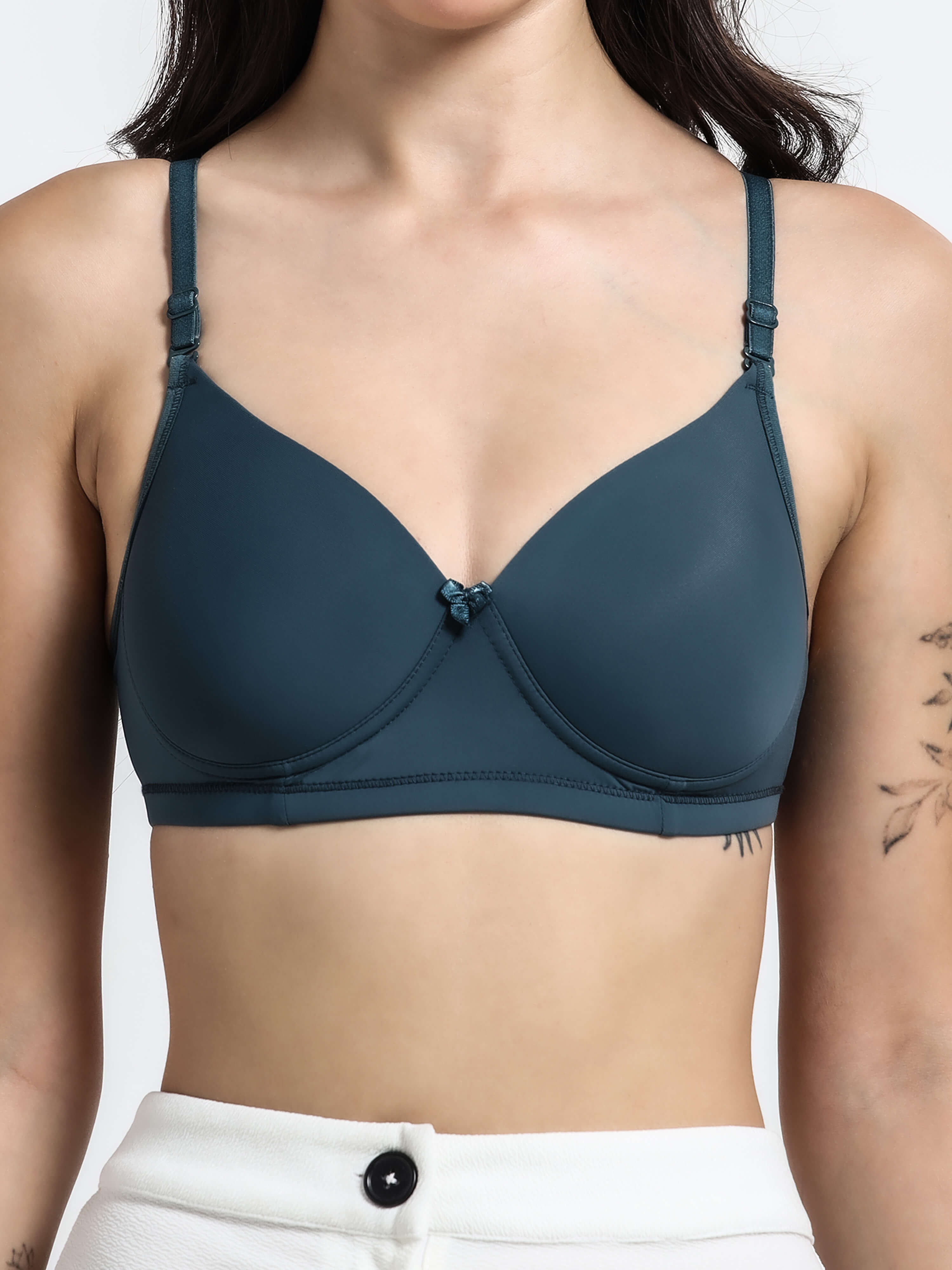 Machau Lingerie Women's Everyday Padded Non Wired Full Coverage T-shirt Bra -Rich Cotton Devine Pad