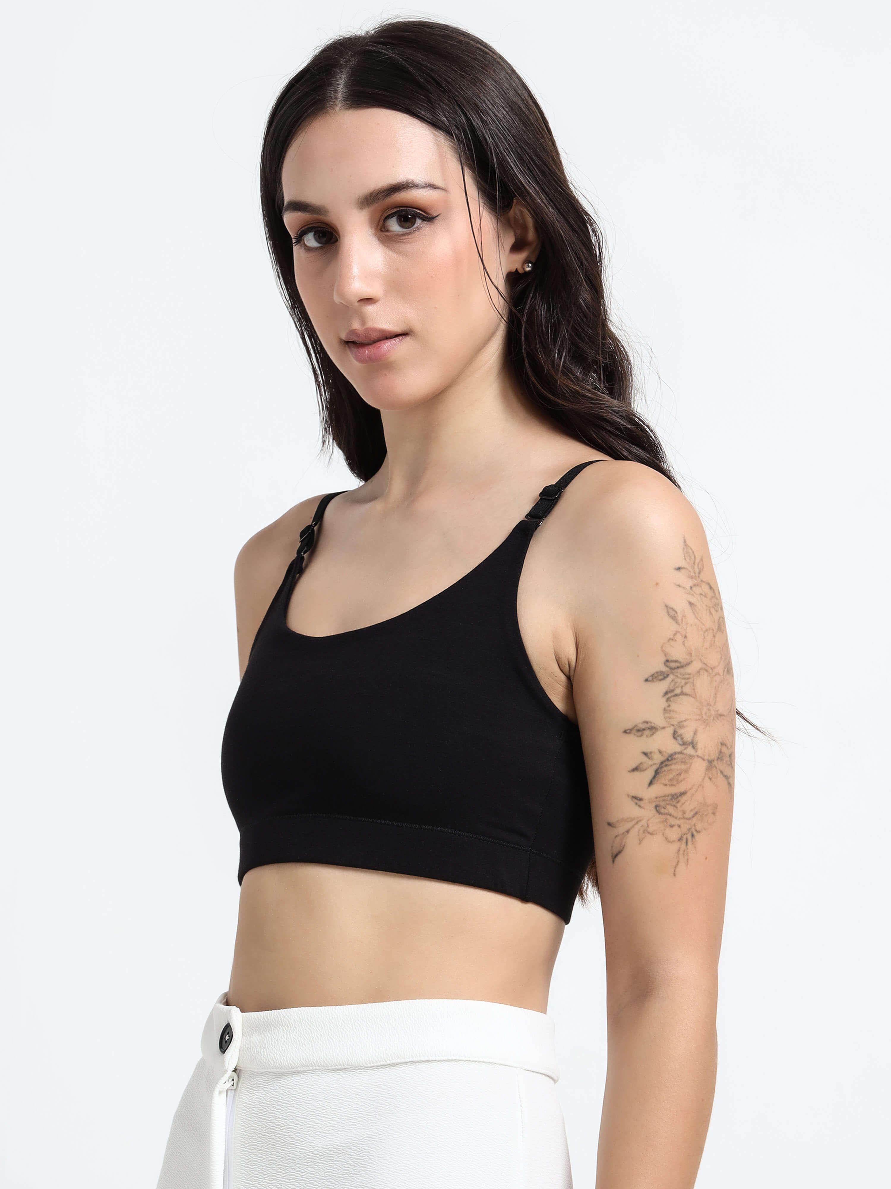 Machau Lingerie Women's Non Padded and Non Wired Full Coverage Cotton-Rich Fabric in Everyday Sports Bra -NYKA