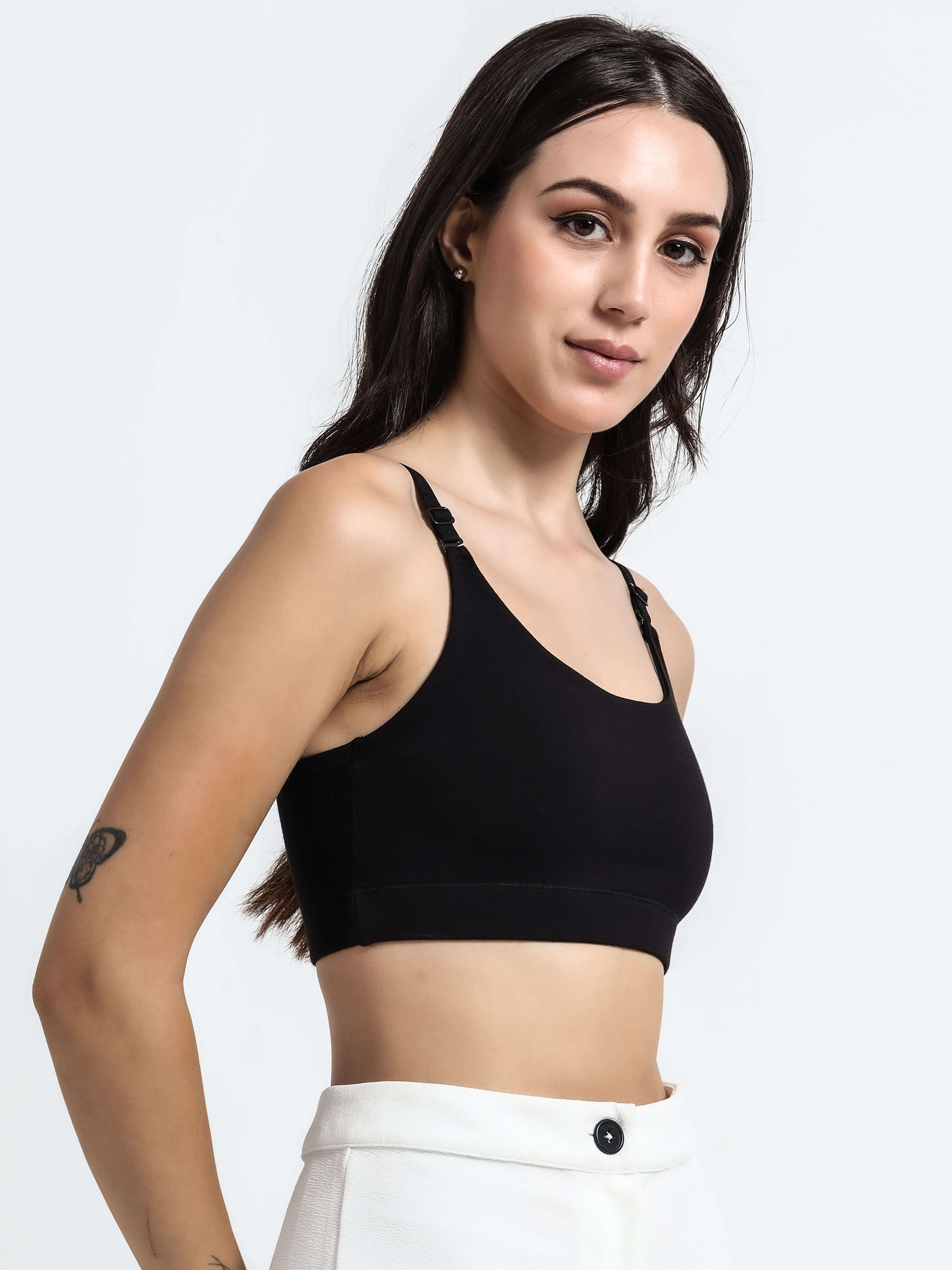 Machau Lingerie Women's Non Padded and Non Wired Full Coverage Cotton-Rich Fabric in Everyday Sports Bra -NYKA