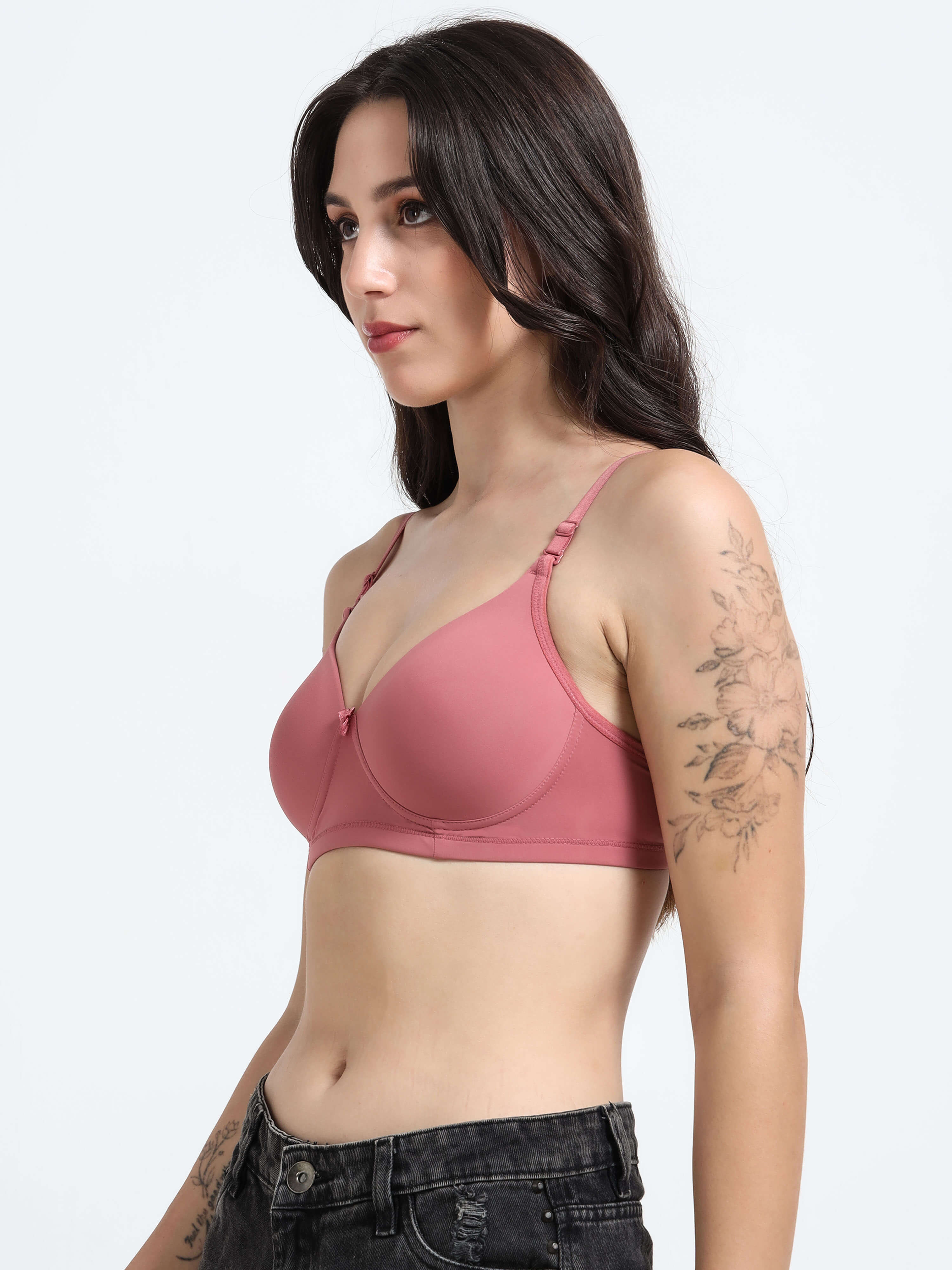 Machau Lingerie Women's Everyday Padded Non Wired Full Coverage T-shirt Bra -Rich Cotton Devine Pad