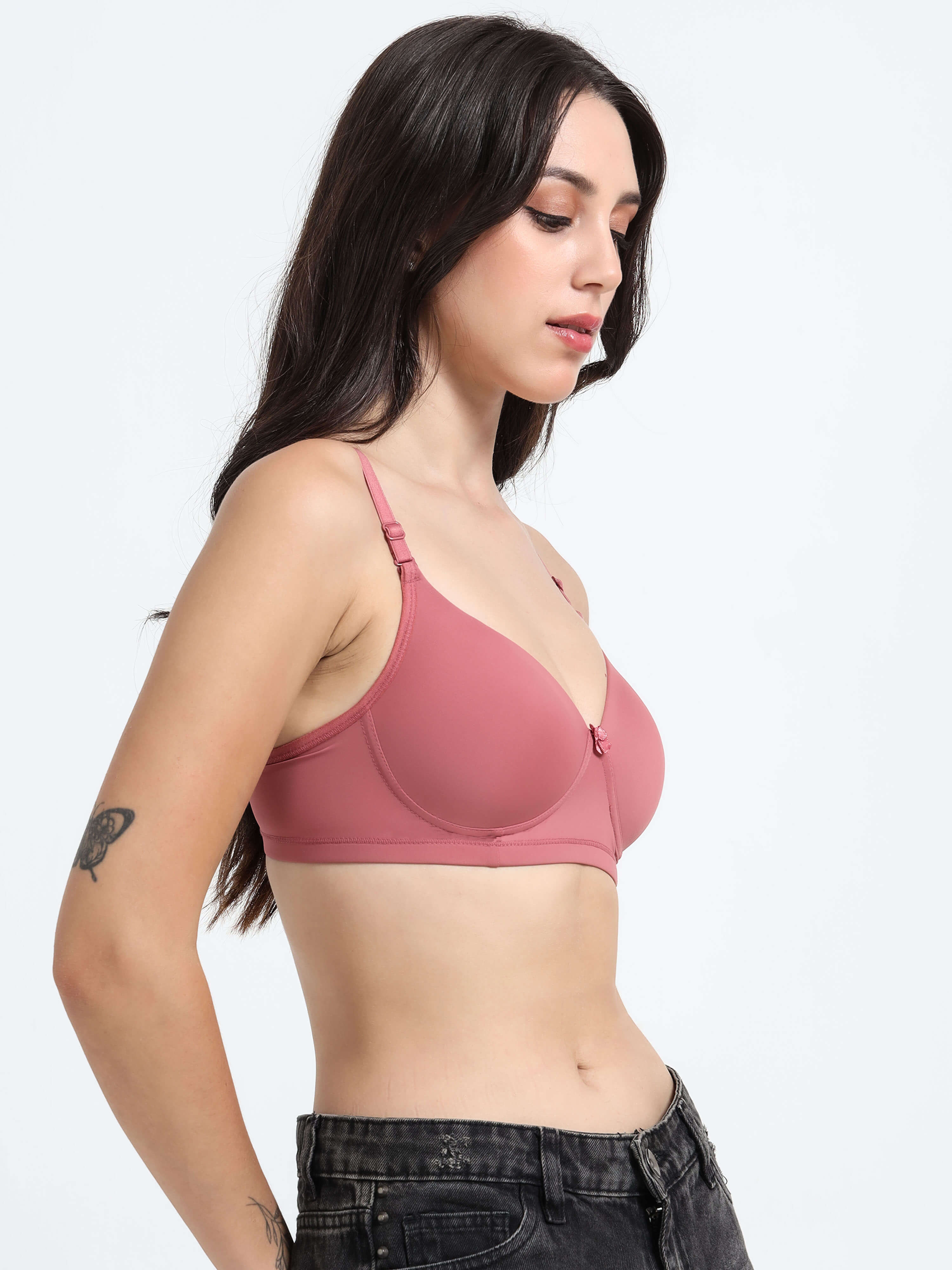 Machau Lingerie Women's Everyday Padded Non Wired Full Coverage T-shirt Bra -Rich Cotton Devine Pad