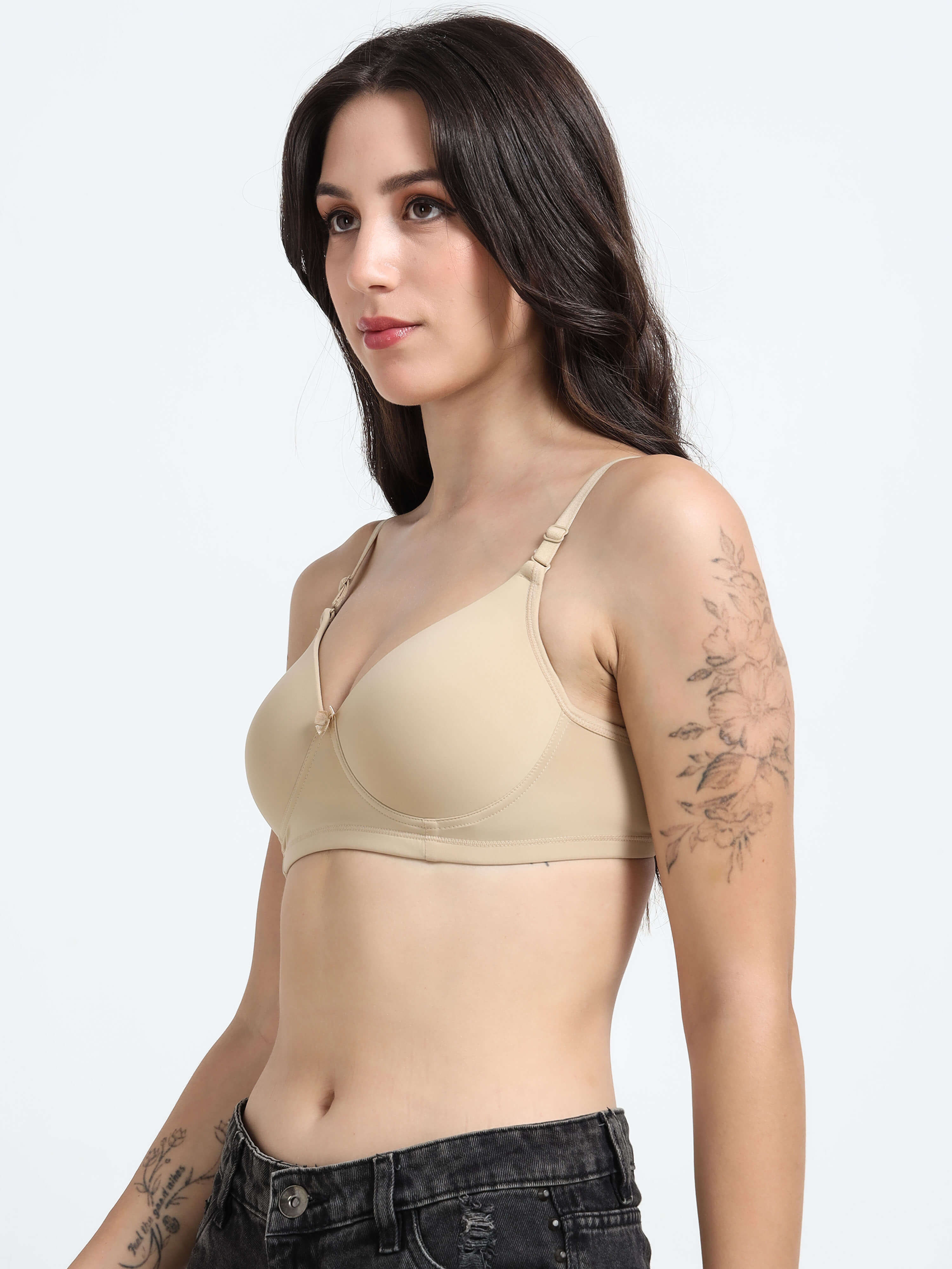 Machau Lingerie Women's Everyday Padded Non Wired Full Coverage T-shirt Bra -Rich Cotton Devine Pad