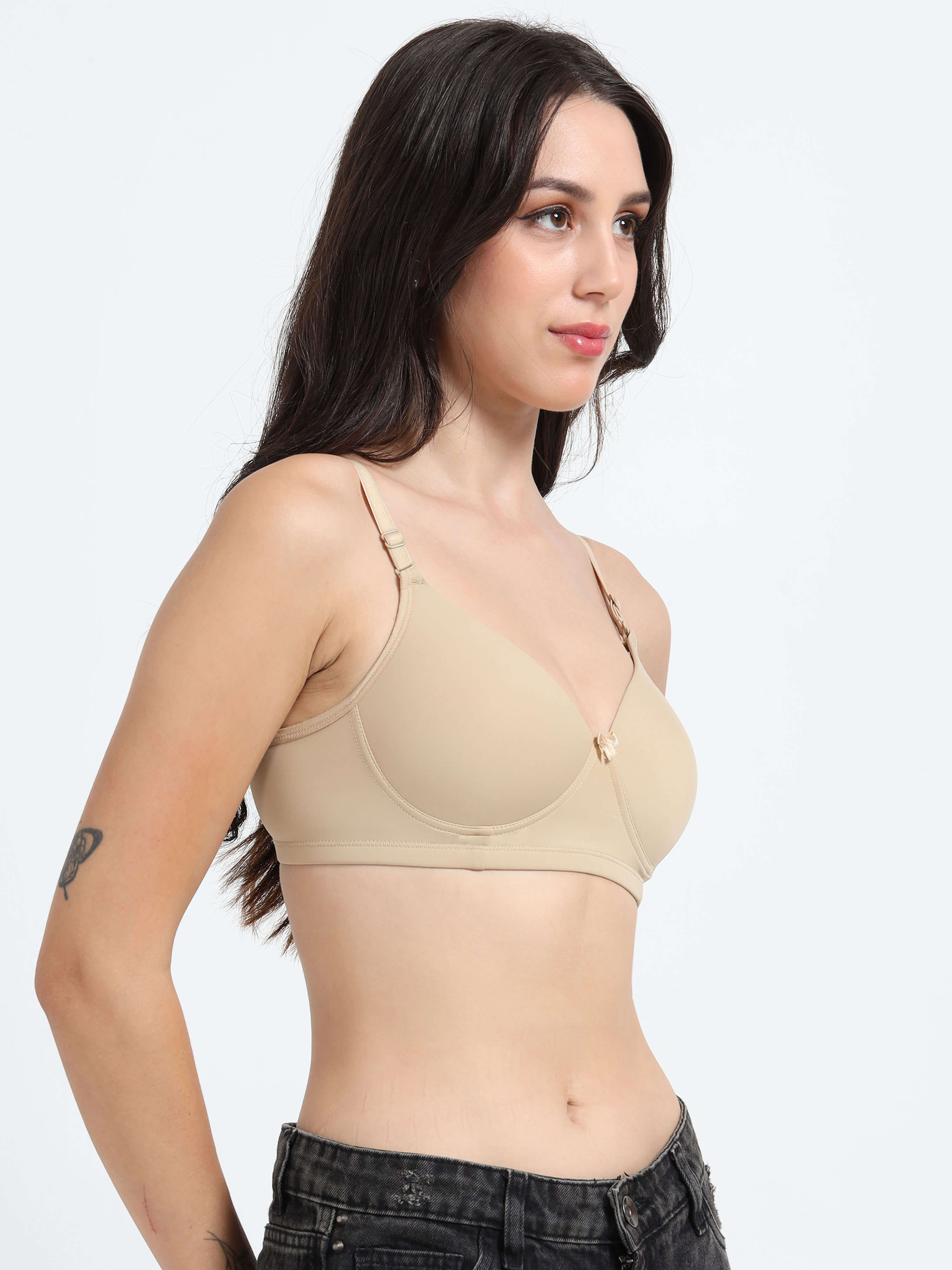 Machau Lingerie Women's Everyday Padded Non Wired Full Coverage T-shirt Bra -Rich Cotton Devine Pad
