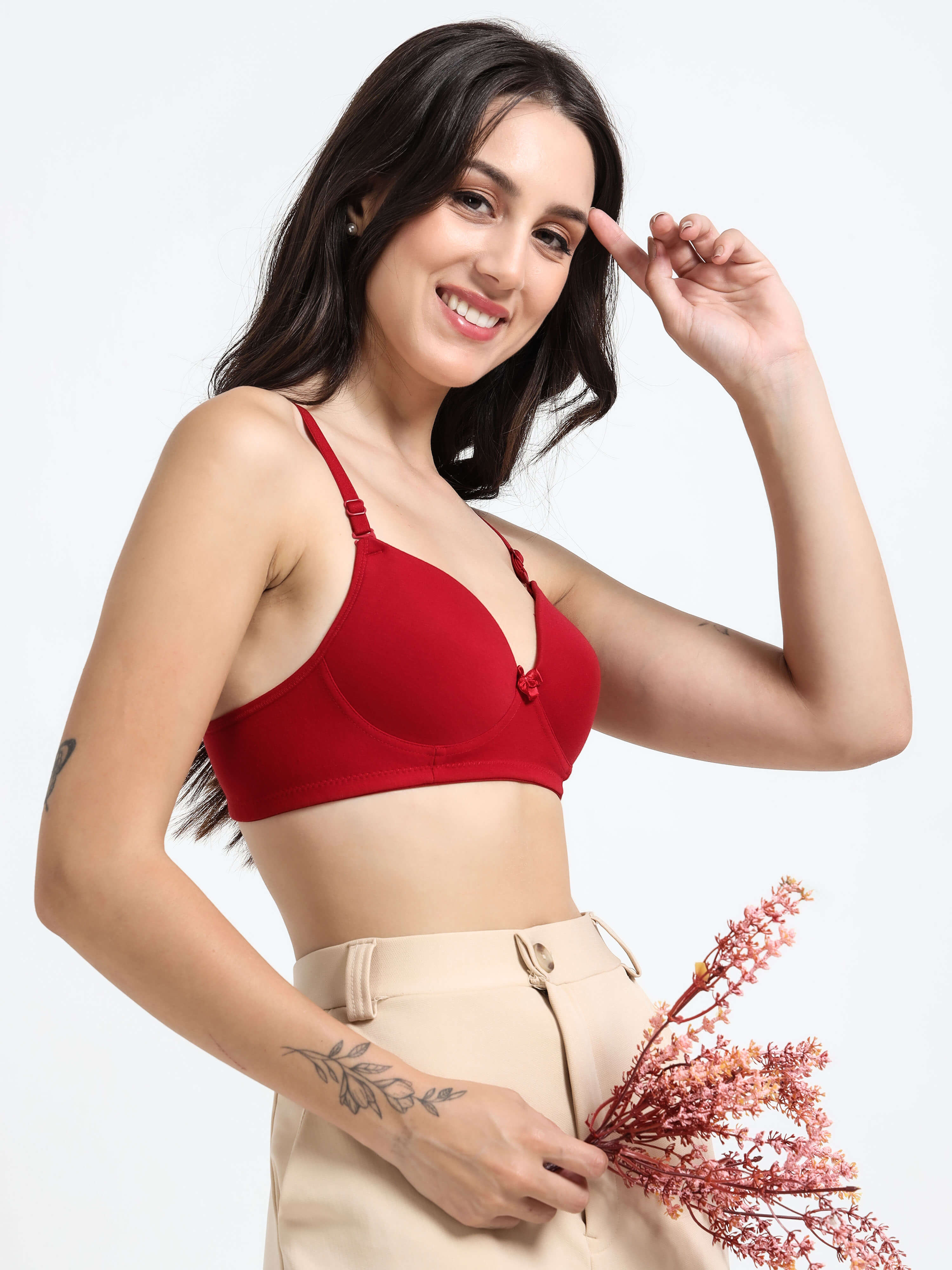 Machau Lingerie Women's Everyday Padded Non Wired Full Coverage T-shirt Bra