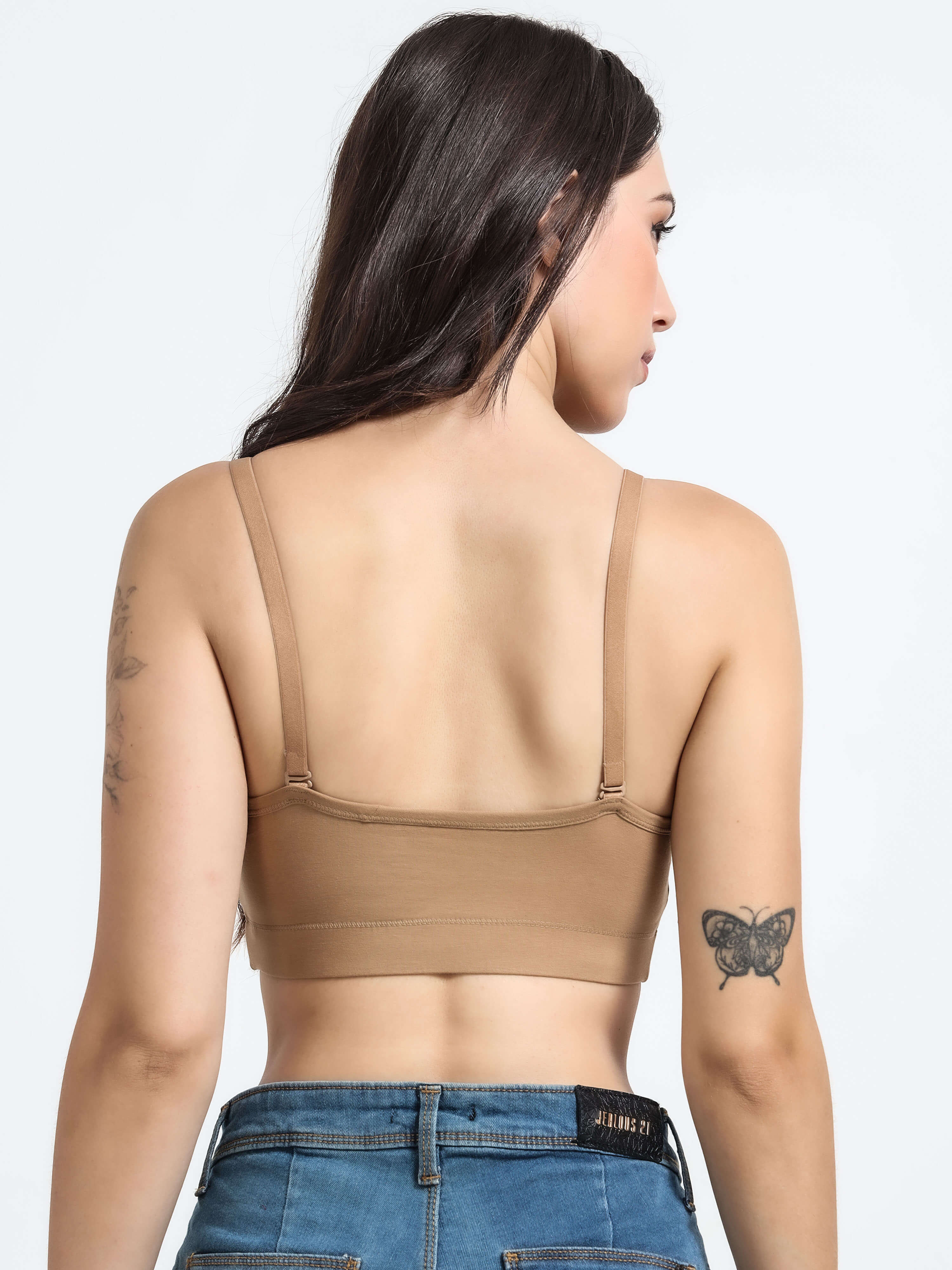 Machau Lingerie Women's Non Padded and Non Wired Full Coverage Cotton-Rich Fabric in Everyday Sports Bra -NYKA