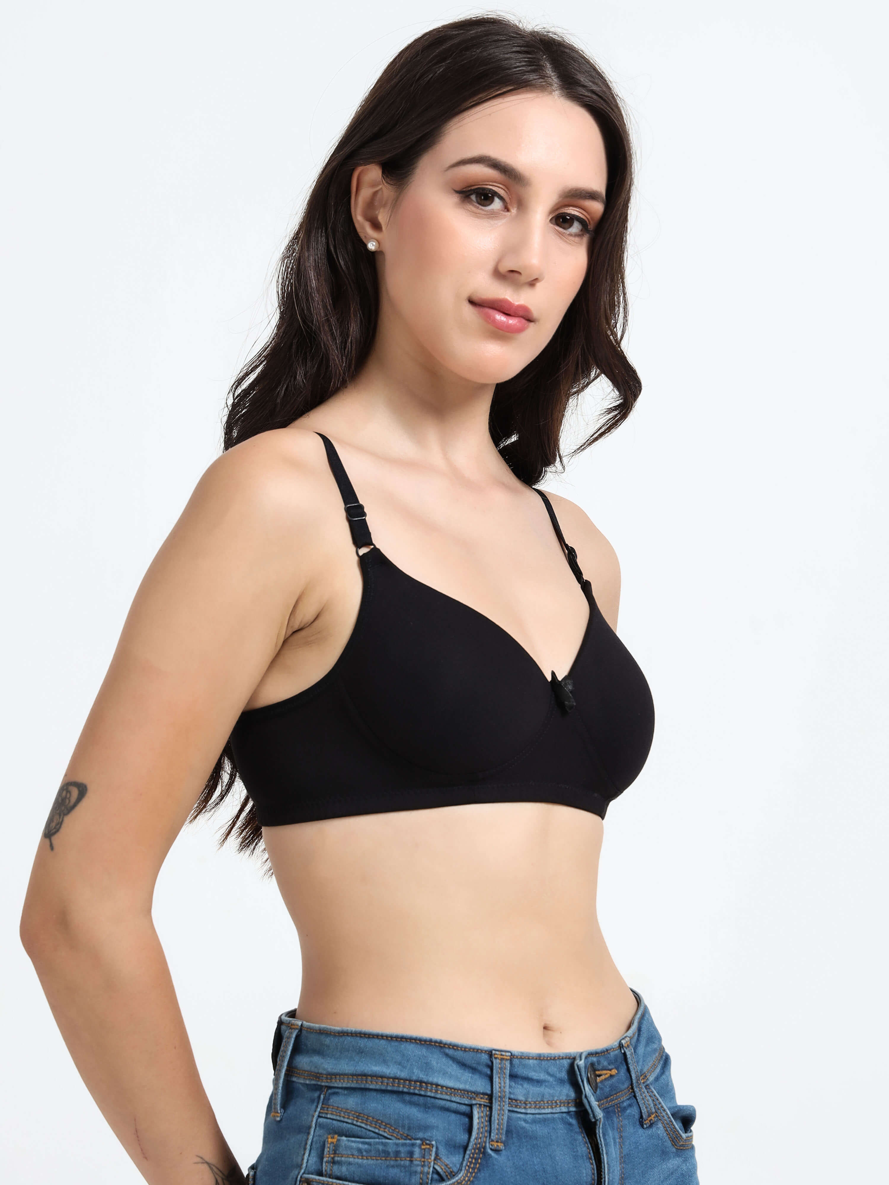 Machau Lingerie Women's Everyday Padded Non Wired Full Coverage T-shirt Bra -Rich Cotton