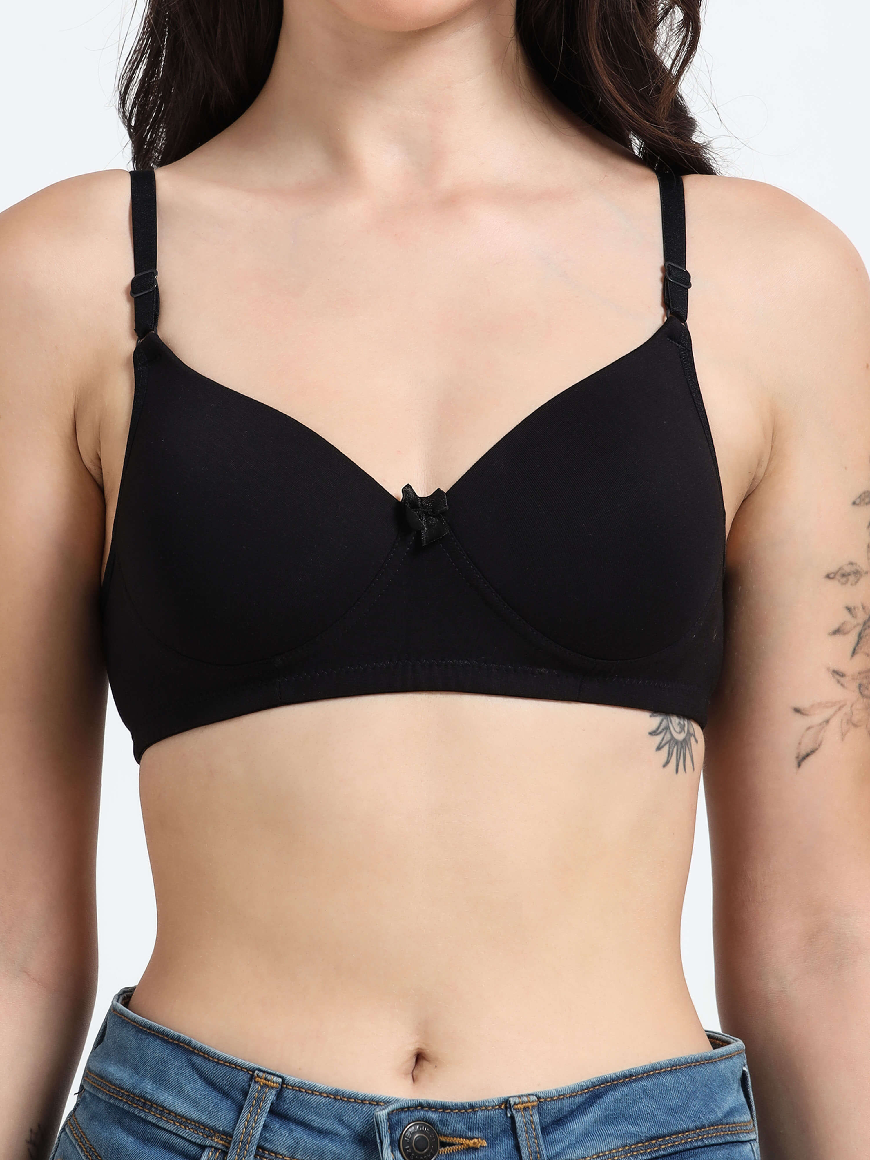 Machau Lingerie Women's Everyday Padded Non Wired Full Coverage T-shirt Bra -Rich Cotton