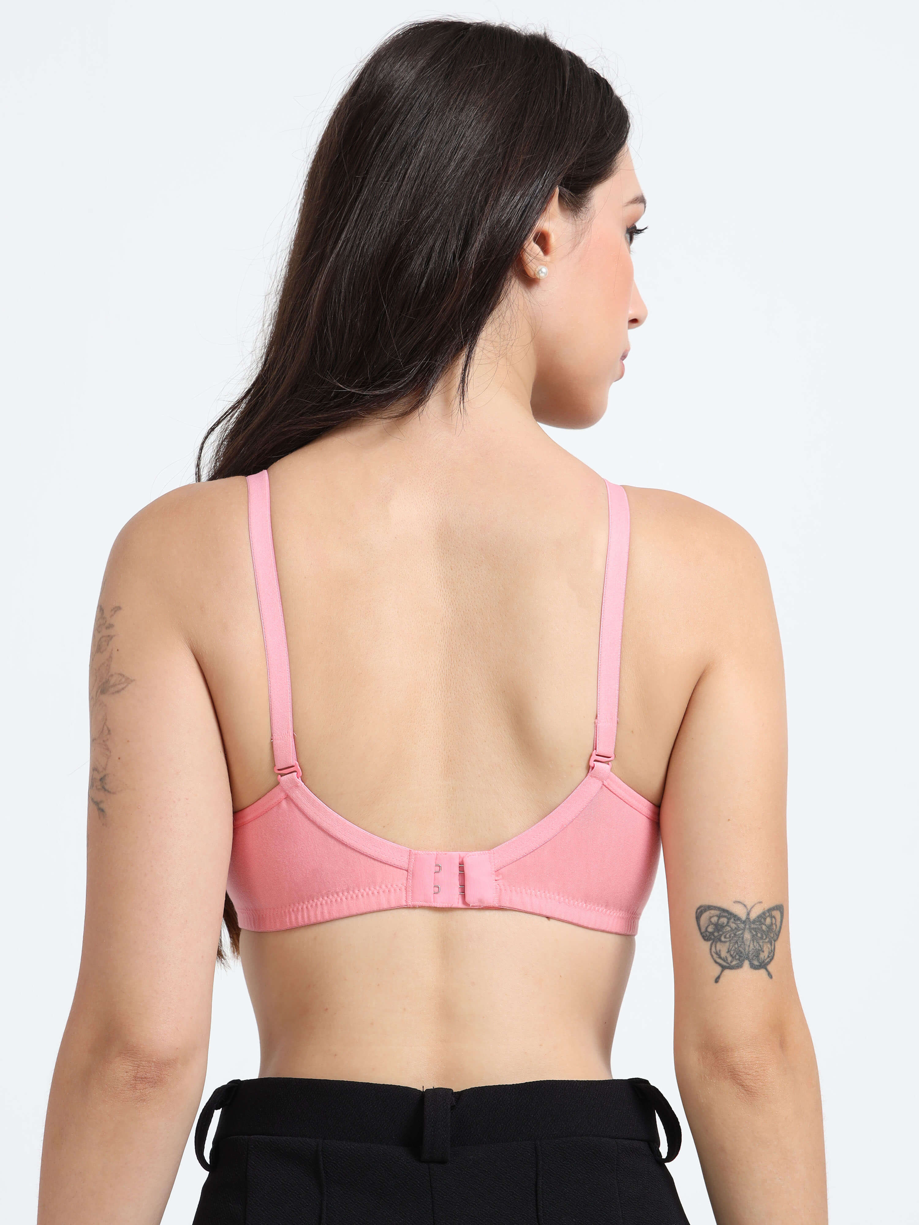 Machau Lingerie Non-Padded Wirefree Full Coverage Cotton Rich T-shirt Bra-PIHU