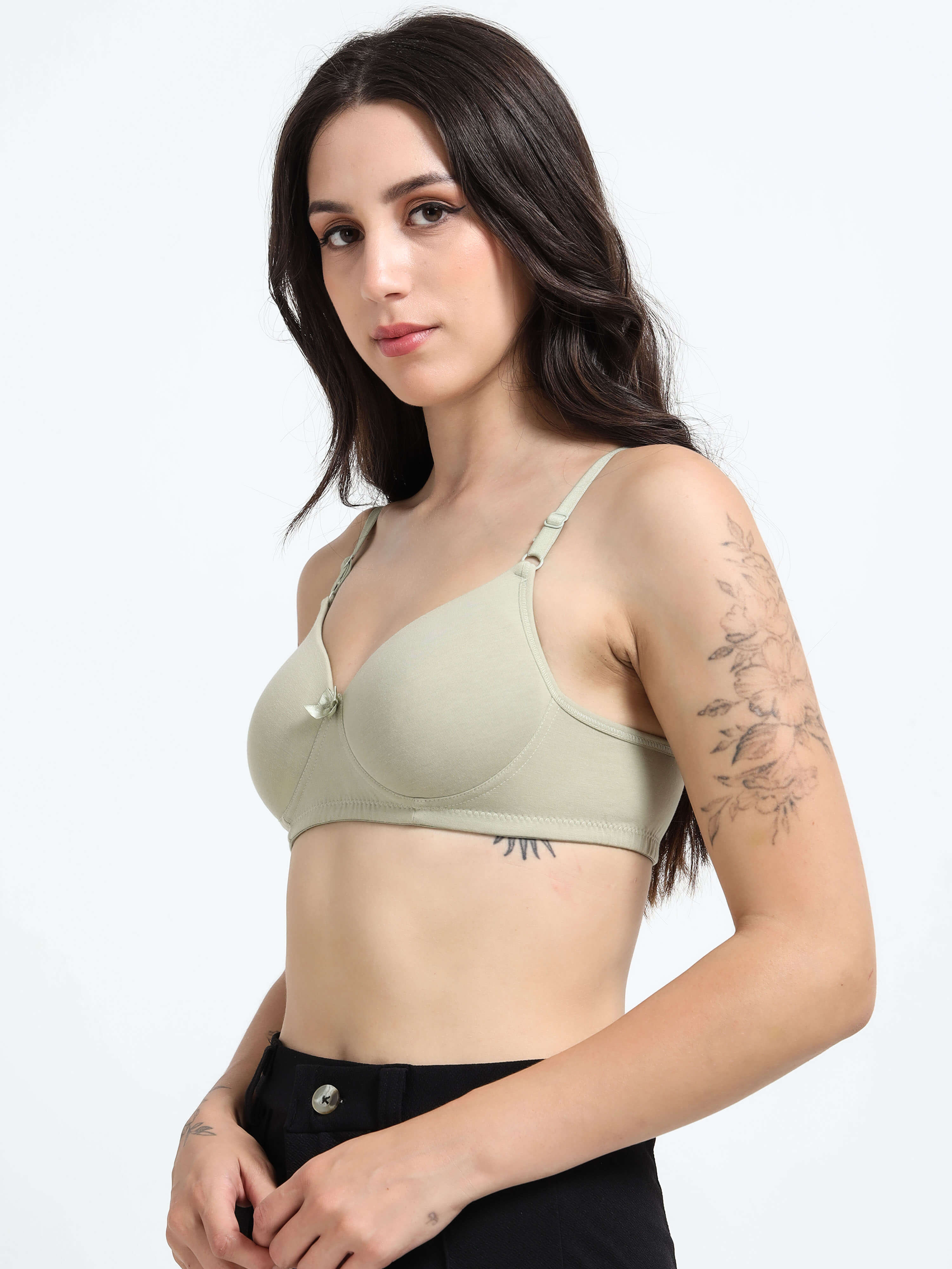 Machau Lingerie Women's Everyday Padded Non Wired Full Coverage T-shirt Bra -Rich Cotton