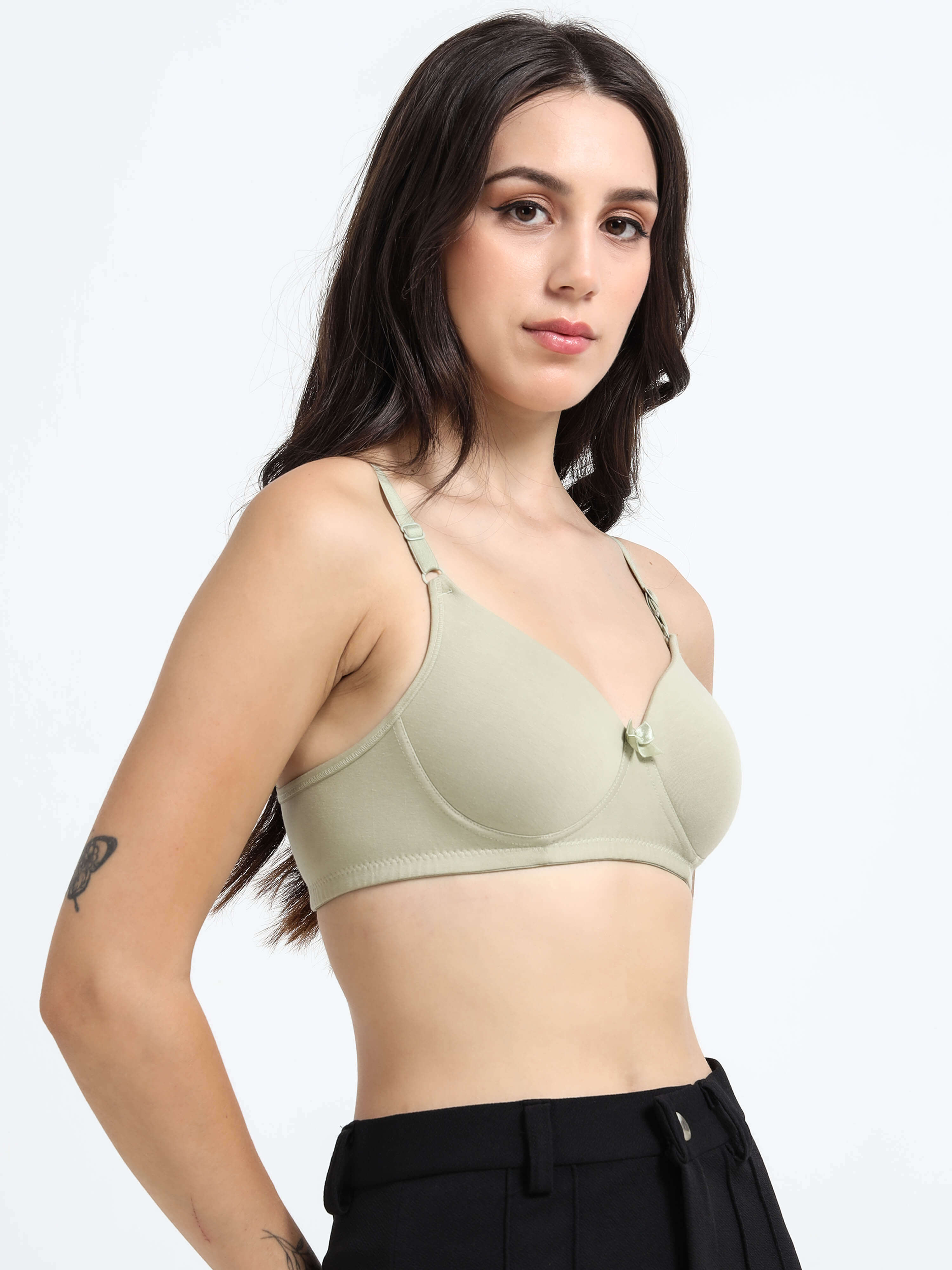 Machau Lingerie Women's Everyday Padded Non Wired Full Coverage T-shirt Bra -Rich Cotton