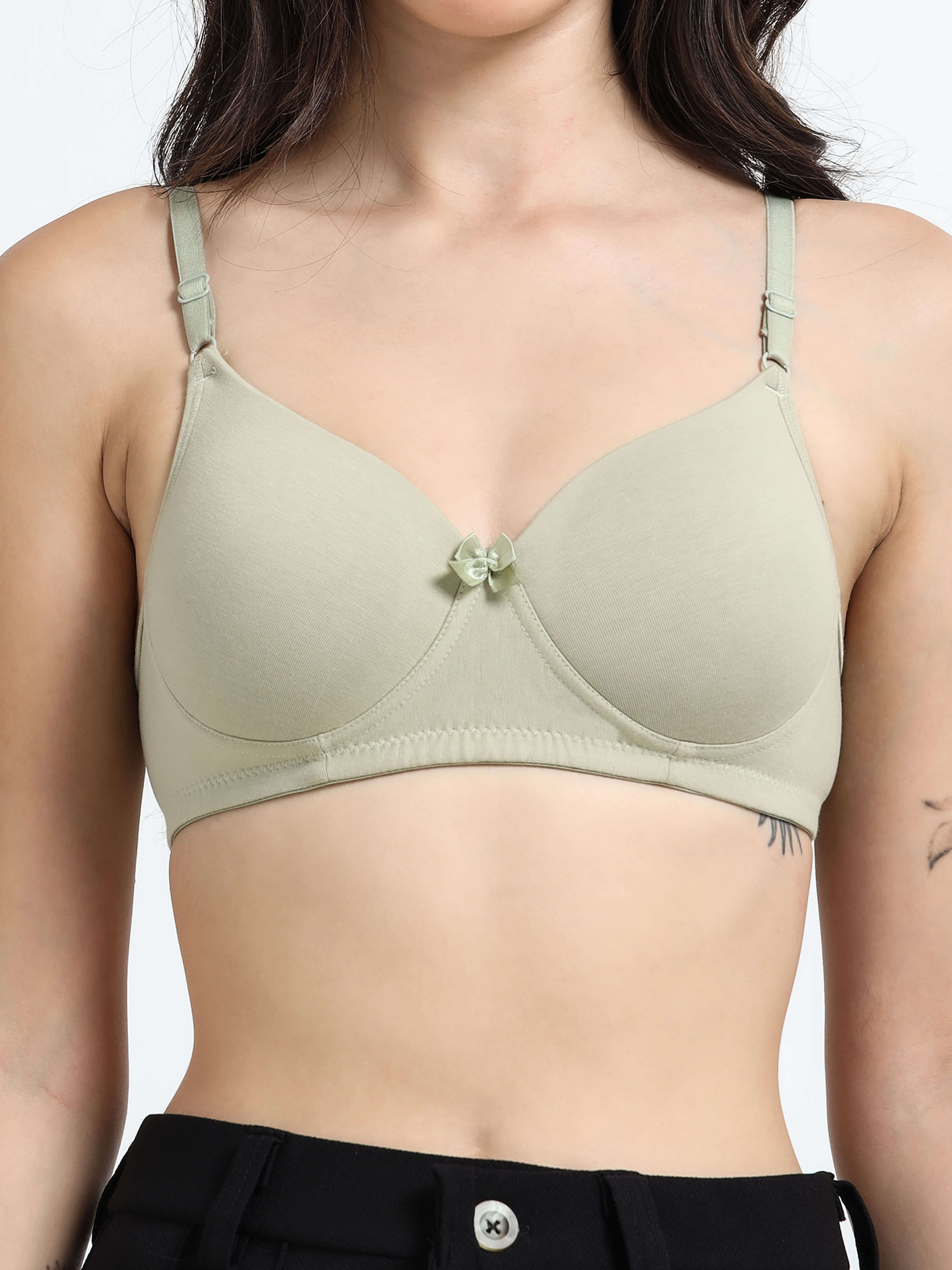 Machau Lingerie Women's Everyday Padded Non Wired Full Coverage T-shirt Bra -Rich Cotton