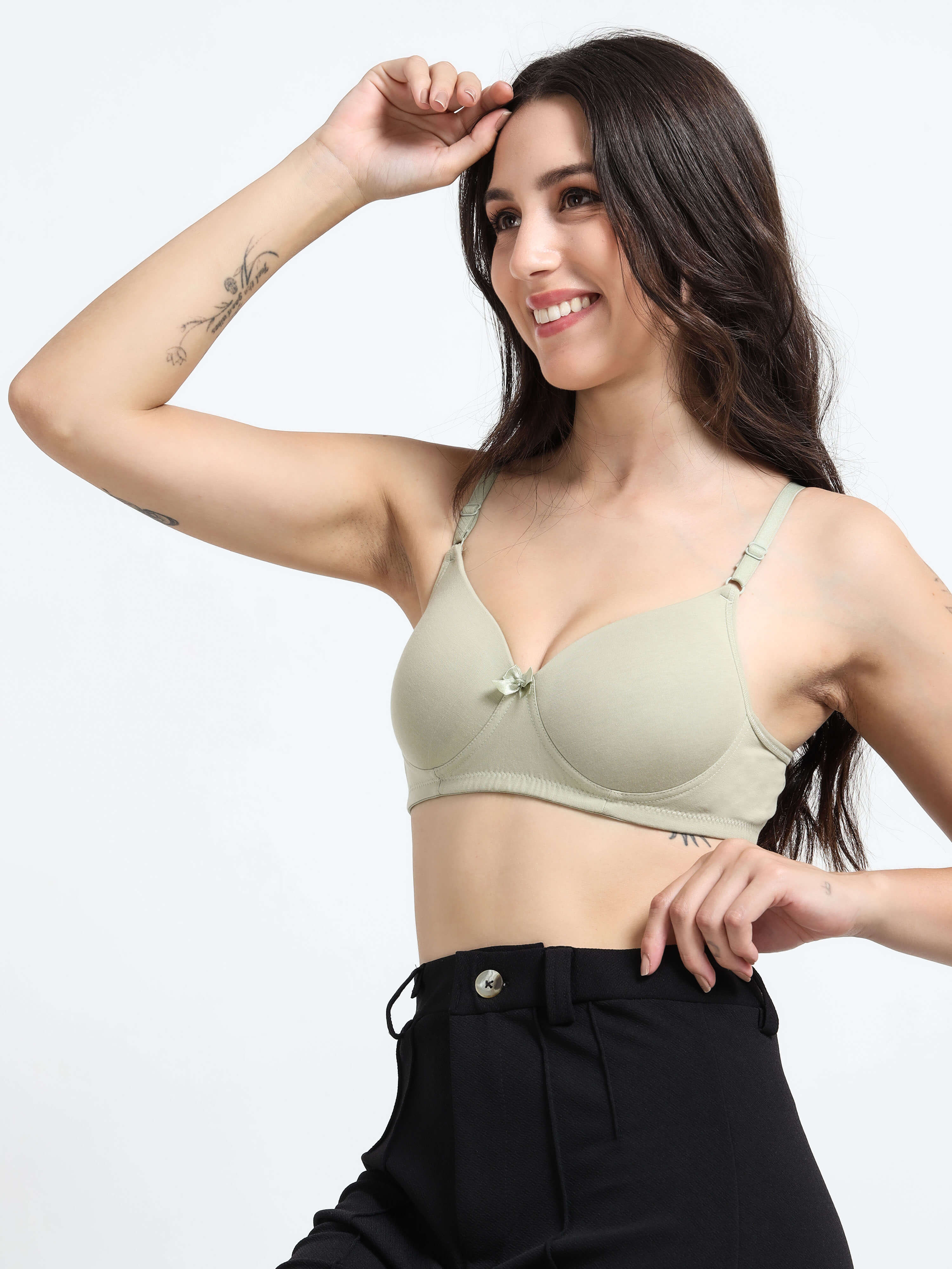 Machau Lingerie Women's Everyday Padded Non Wired Full Coverage T-shirt Bra -Rich Cotton