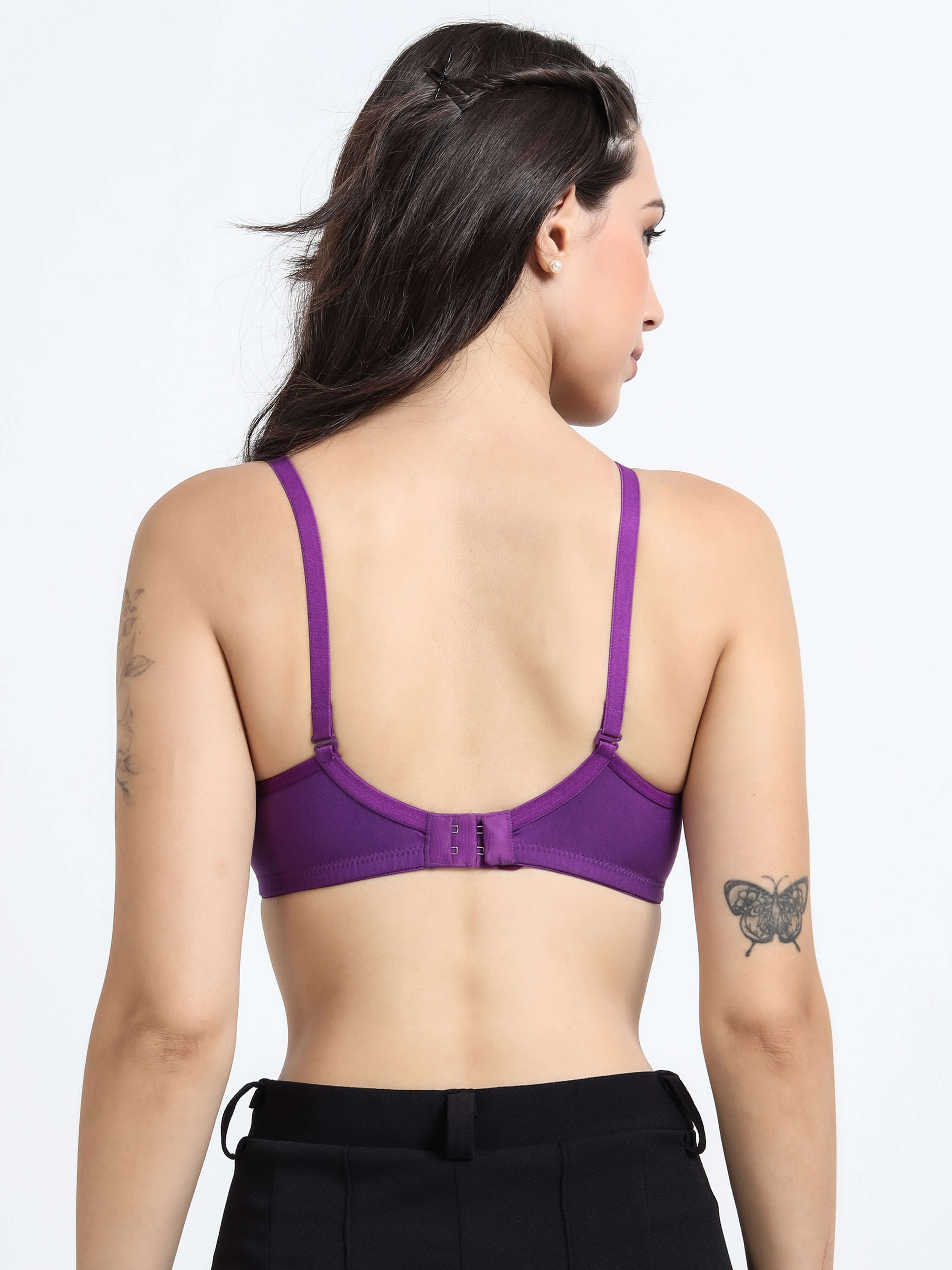 Machau Lingerie Non-Padded Wirefree Full Coverage Cotton Rich T-shirt Bra-PIHU