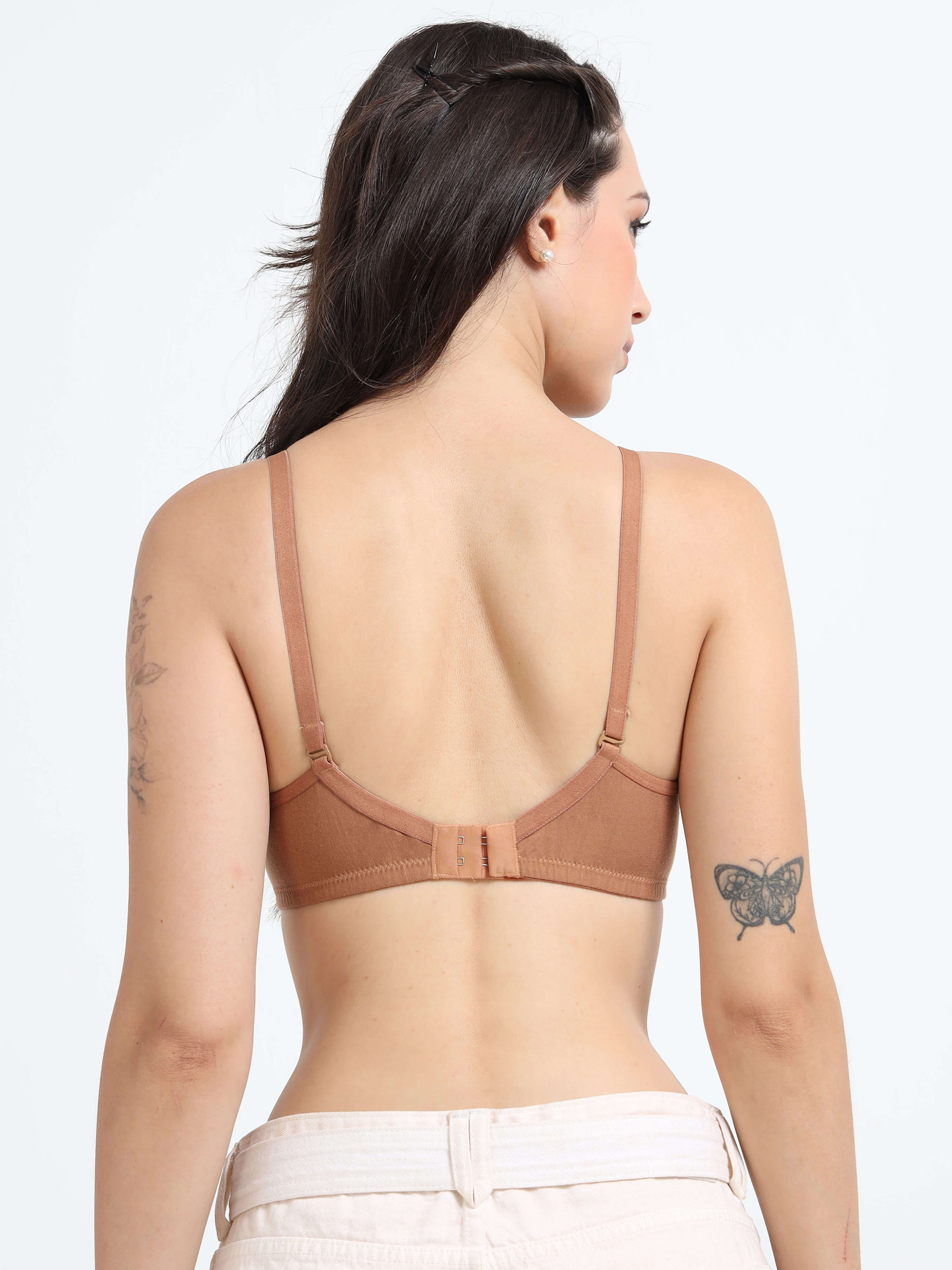 Machau Lingerie Non-Padded Wirefree Full Coverage Cotton Rich T-shirt Bra-PIHU