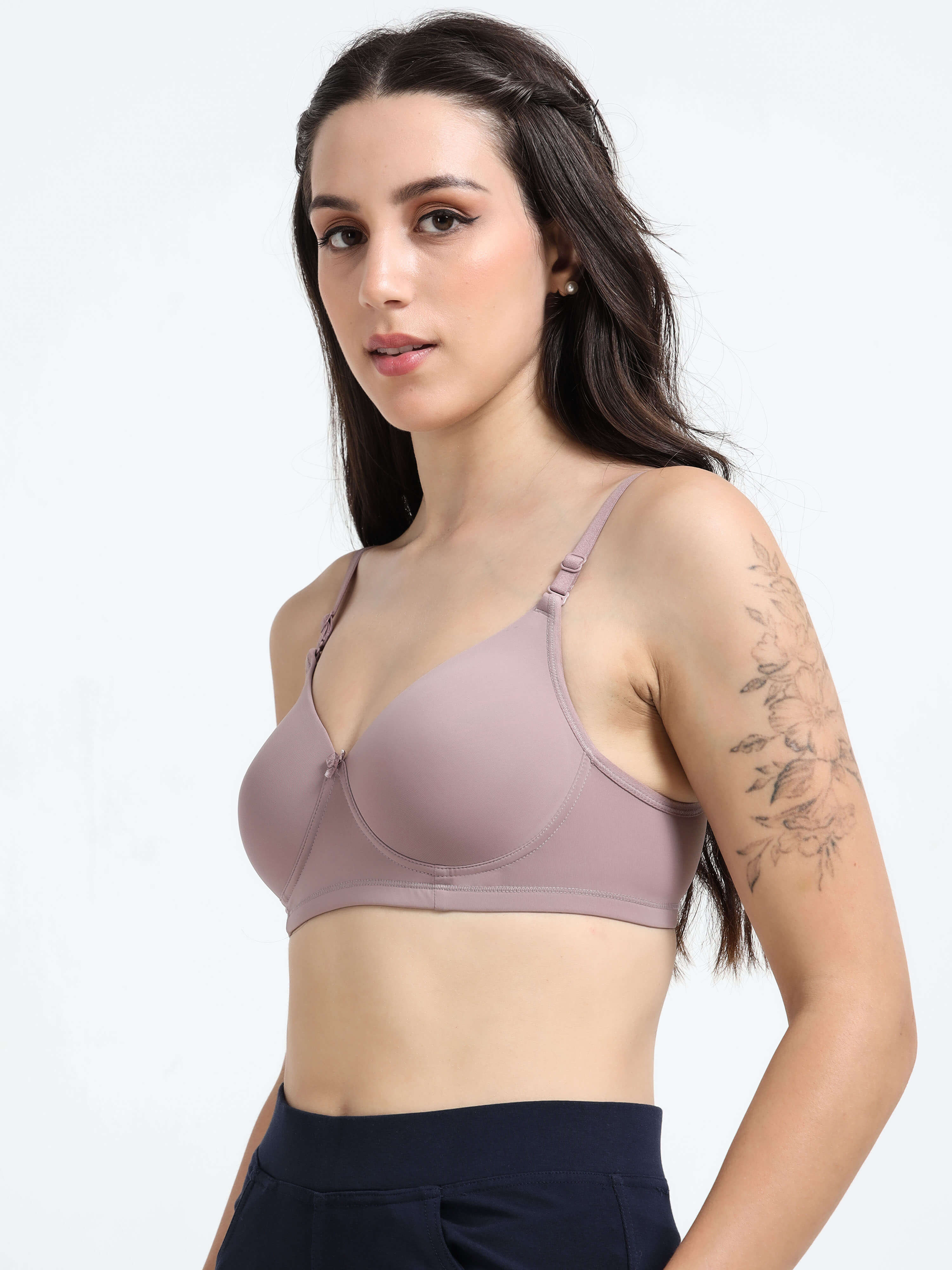 Machau Lingerie Women's Everyday Padded Non Wired Full Coverage T-shirt Bra -Rich Cotton Devine Pad