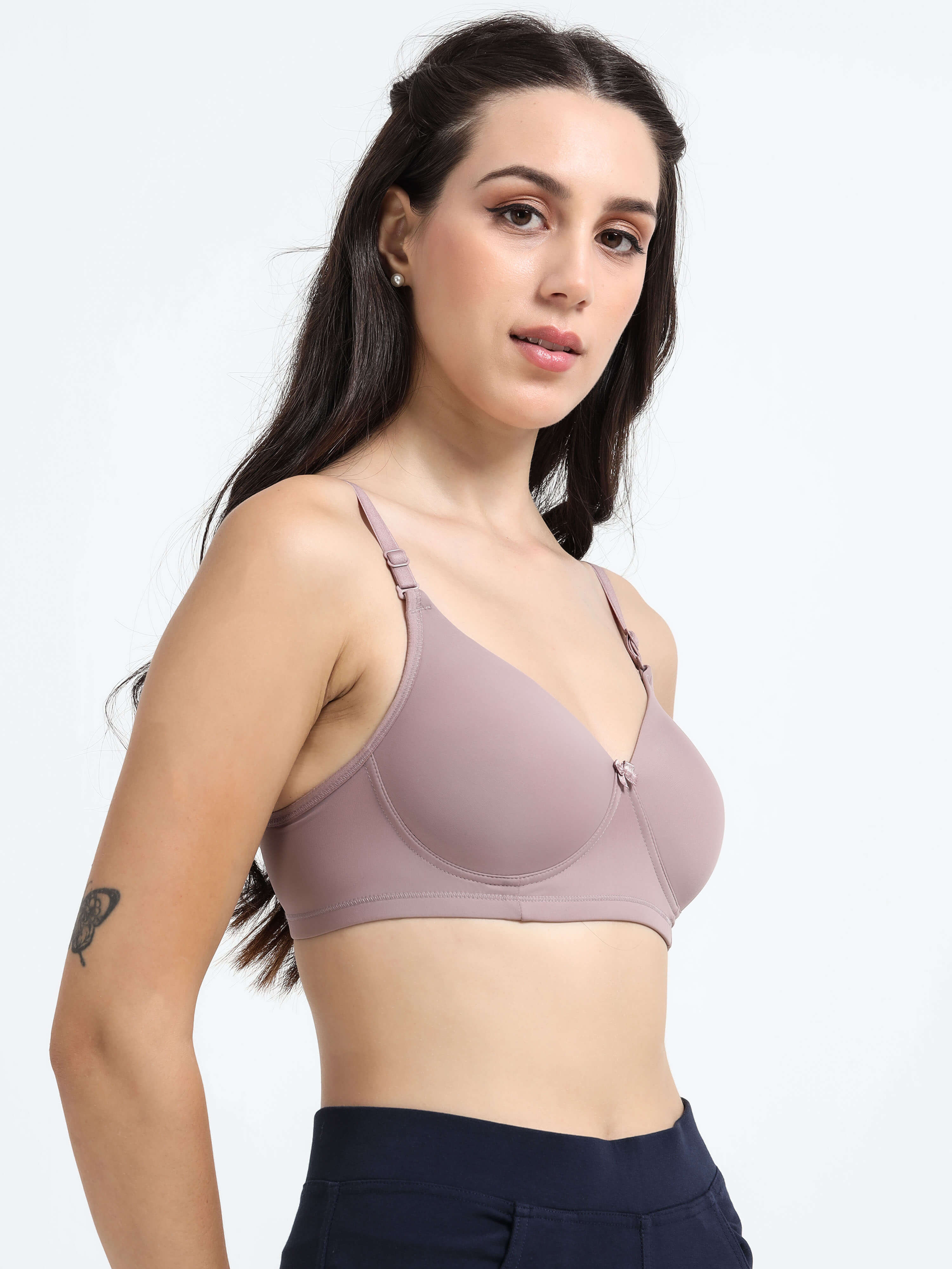 Machau Lingerie Women's Everyday Padded Non Wired Full Coverage T-shirt Bra -Rich Cotton Devine Pad