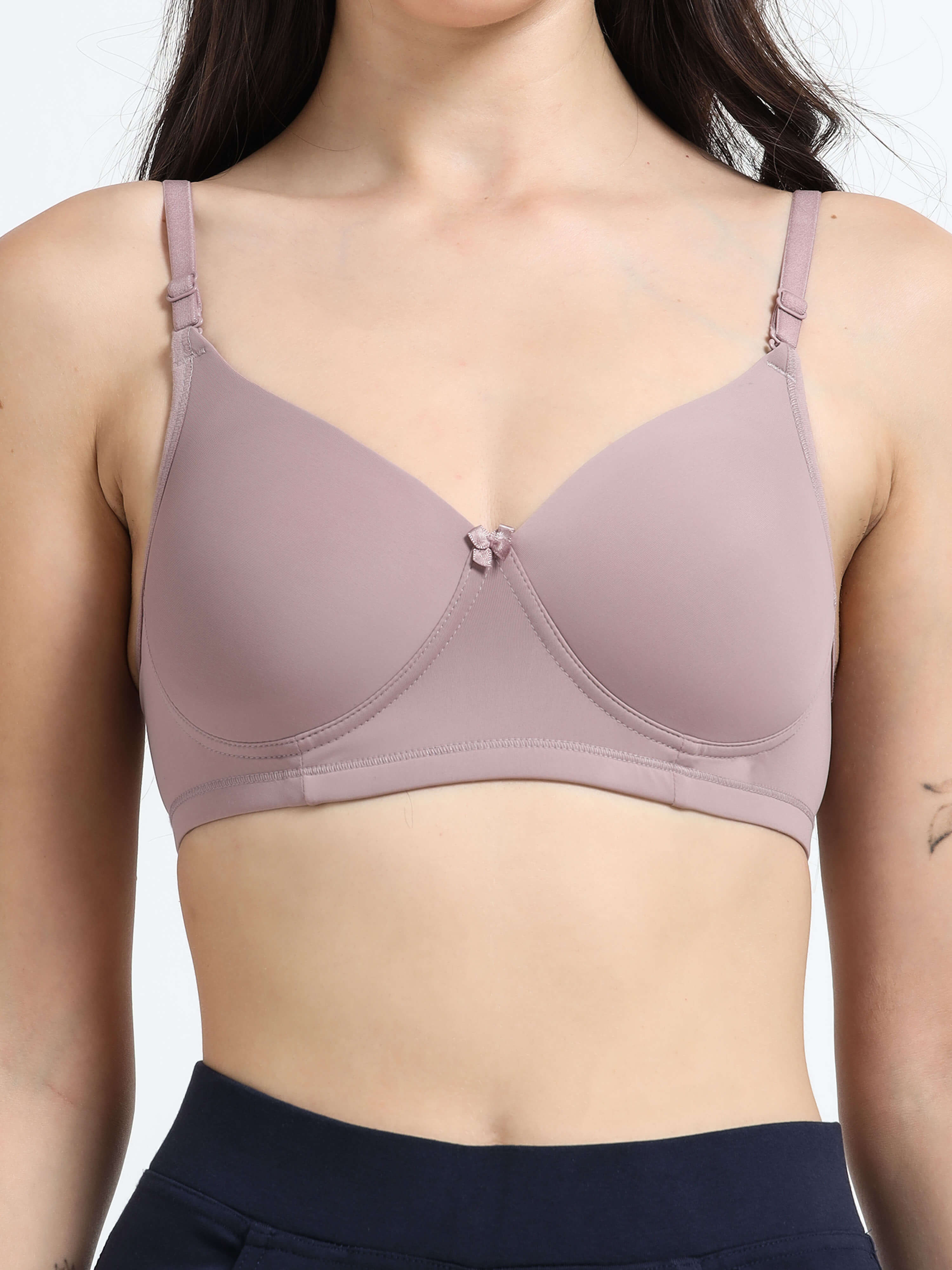 Machau Lingerie Women's Everyday Padded Non Wired Full Coverage T-shirt Bra -Rich Cotton Devine Pad