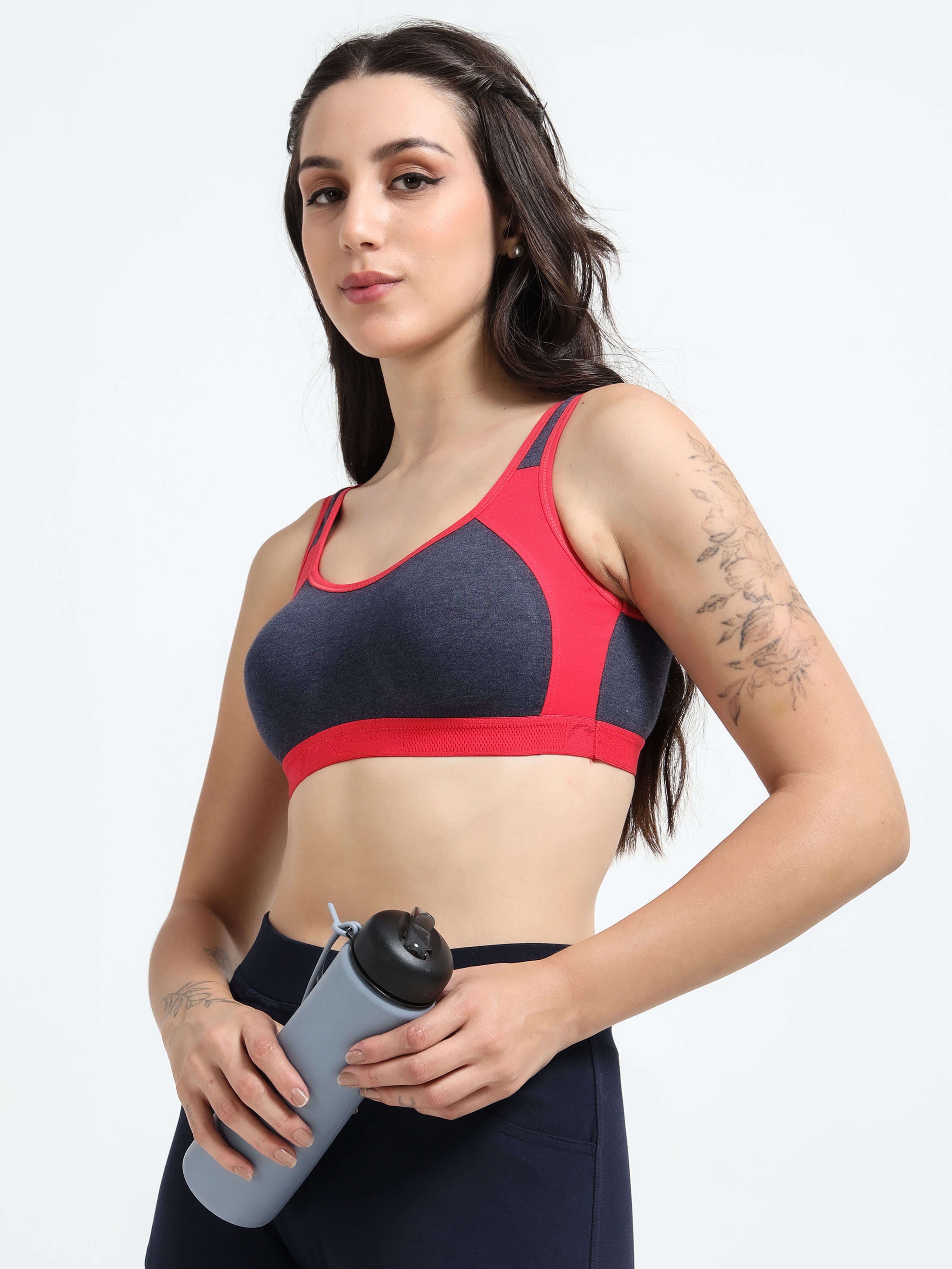 Machau Lingerie Women's Non Padded and Non Wired Full Coverage Cotton-Rich Fabric in Everyday - Sports Bra