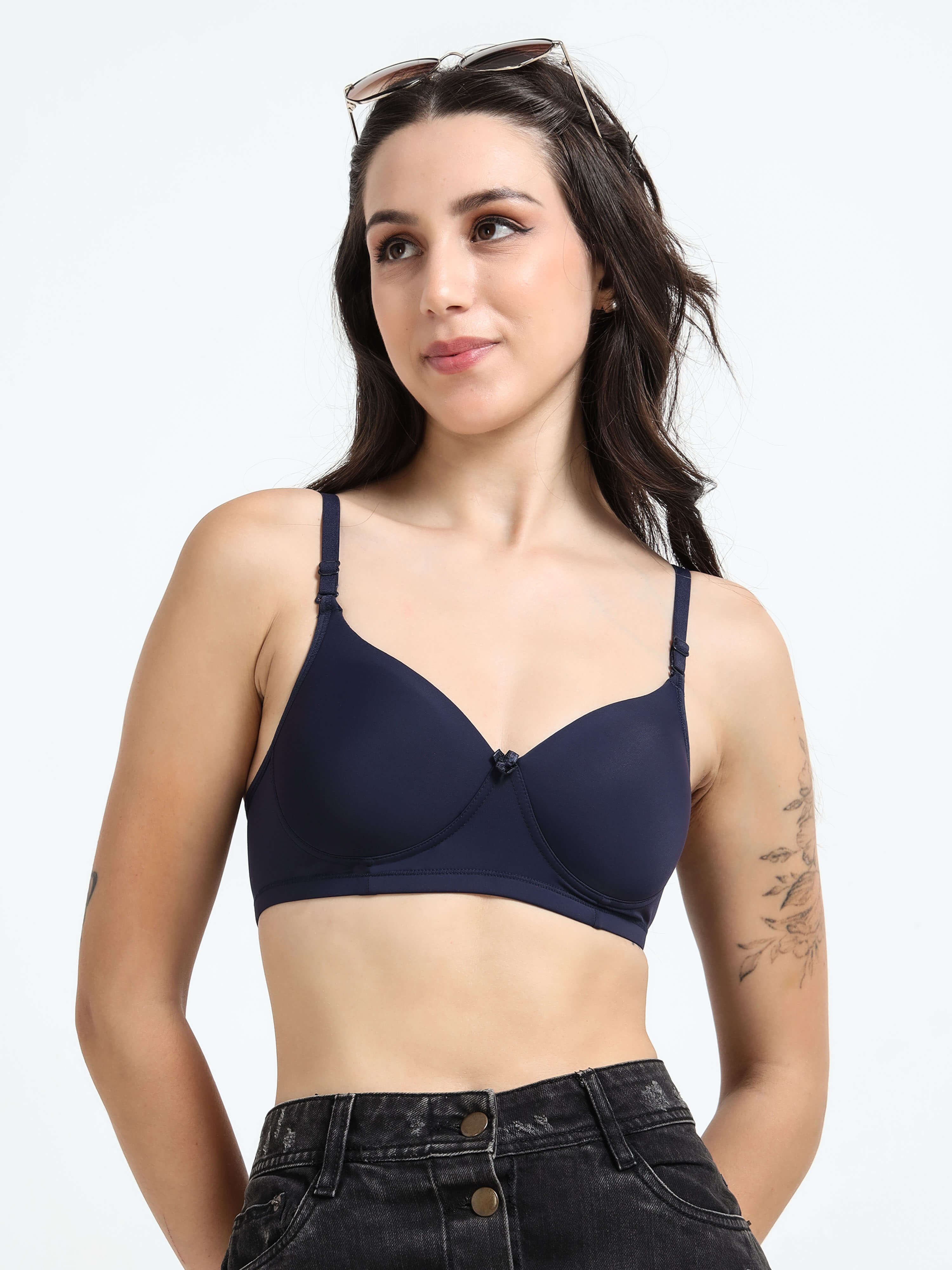 Machau Lingerie Women's Everyday Padded Non Wired Full Coverage T-shirt Bra -Rich Cotton Devine Pad