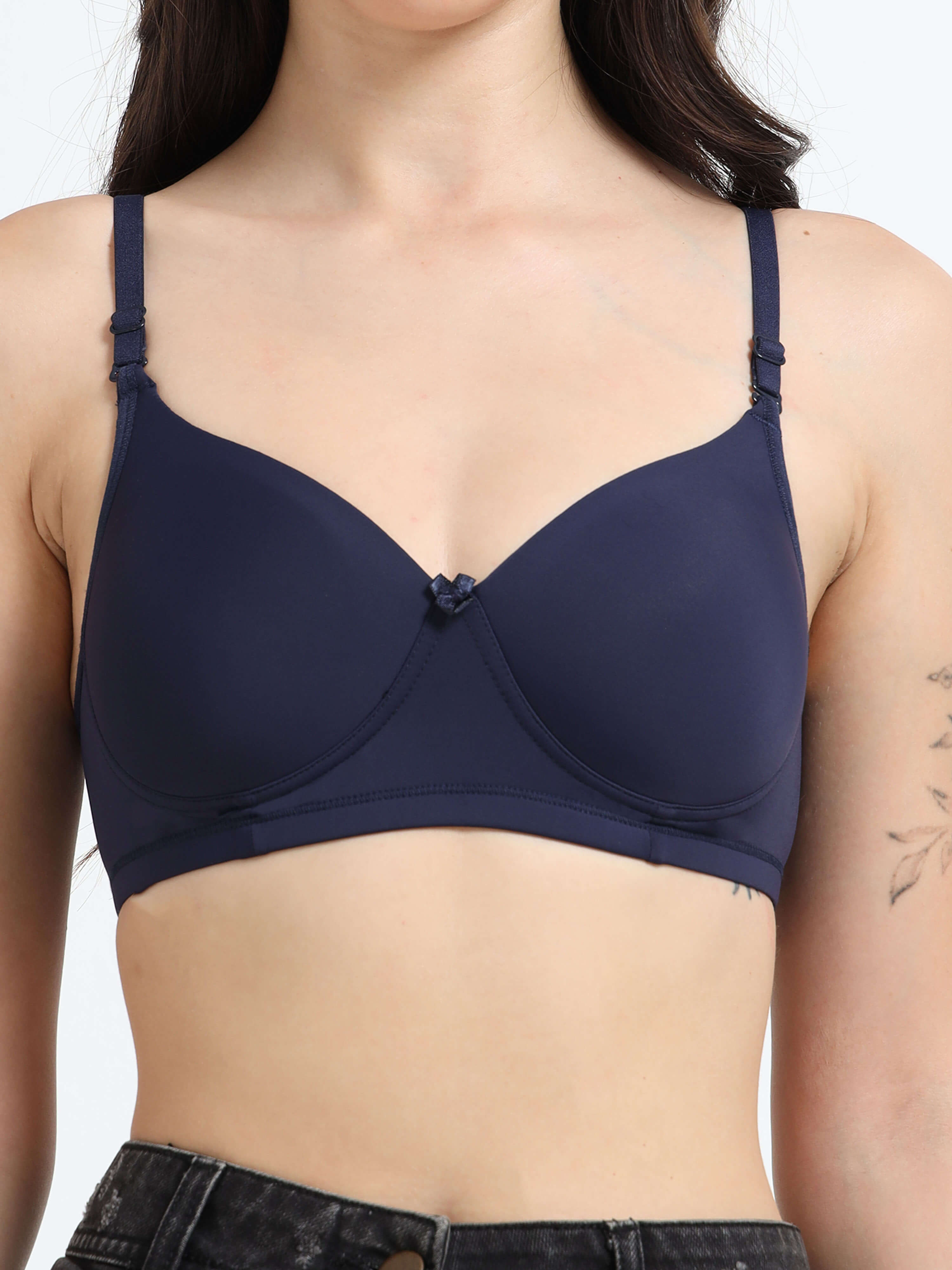 Machau Lingerie Women's Everyday Padded Non Wired Full Coverage T-shirt Bra -Rich Cotton Devine Pad